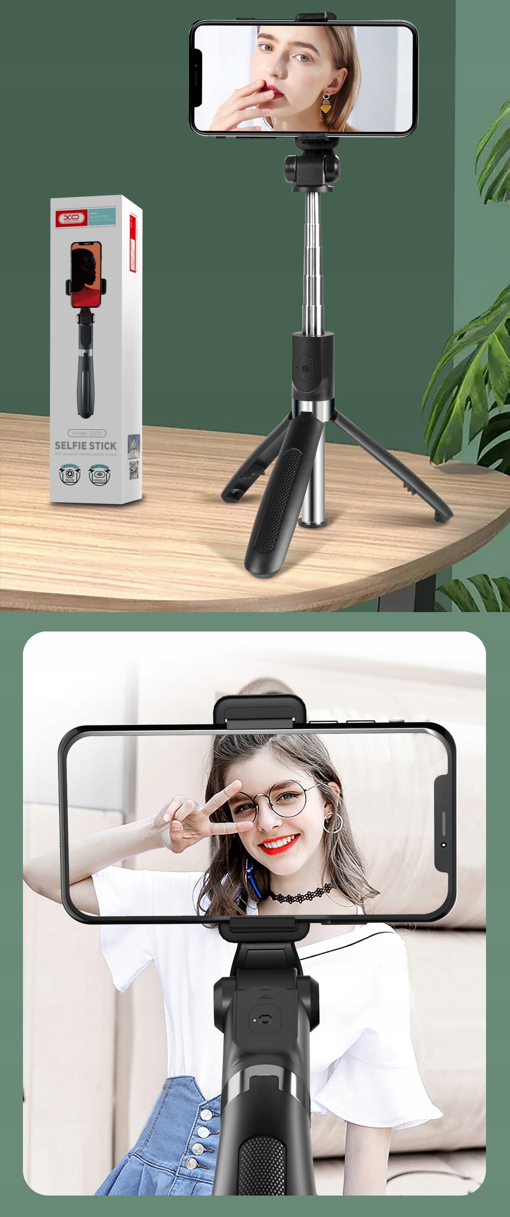 Kij selfie stick pilot do Apple iPhone XR Rodzaj selfie stick