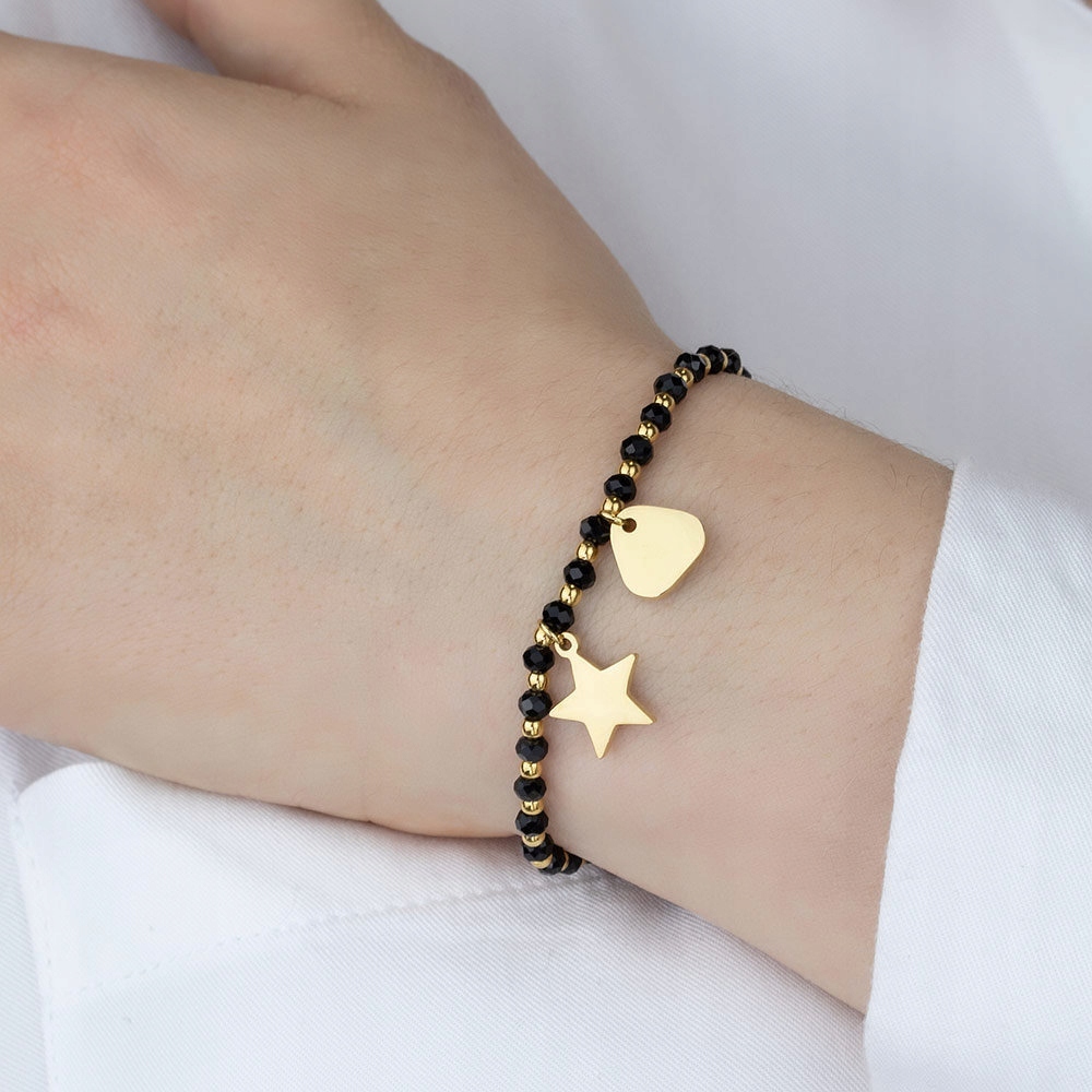 

Bransoletka gwiazda Stal Szlachetna Pozłacana