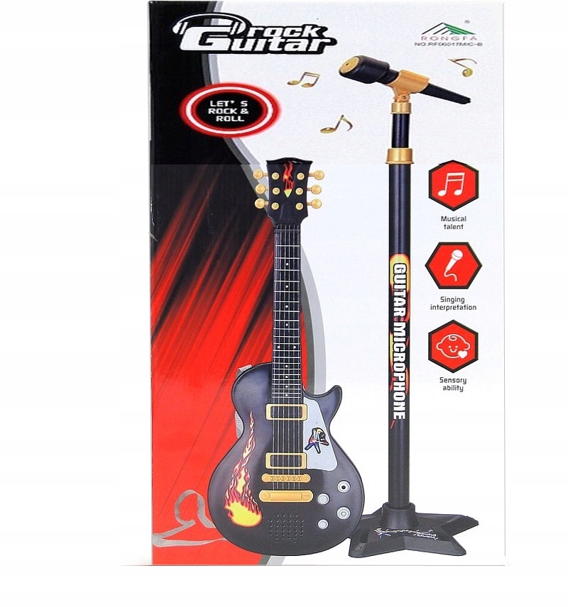 Gitara elektryczna z mikrofonem 63x30x5,5cm