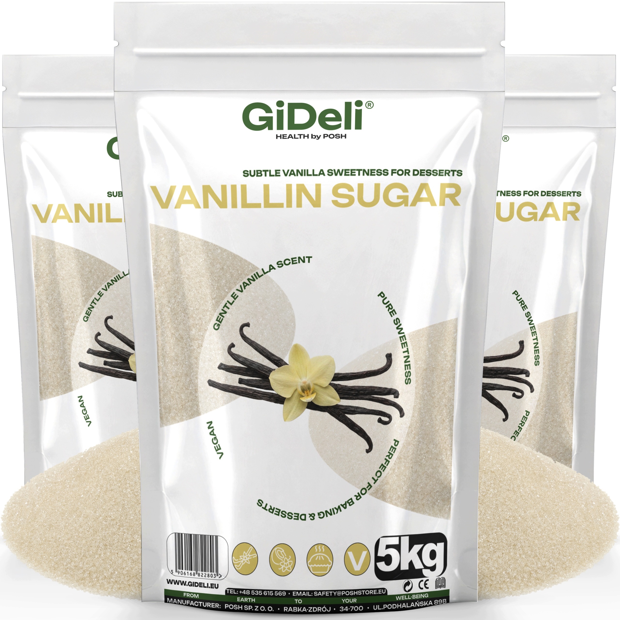 Vanilínový Cukr 3x 5 kg na pečení dezertů Aromatický 15 kg