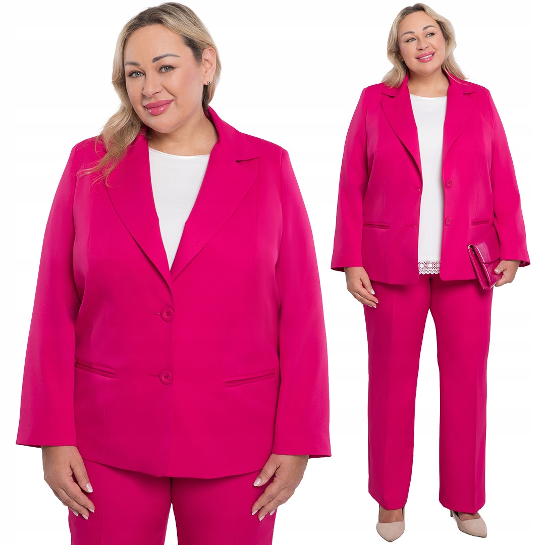 Fuchsiový elegantní oblek 52