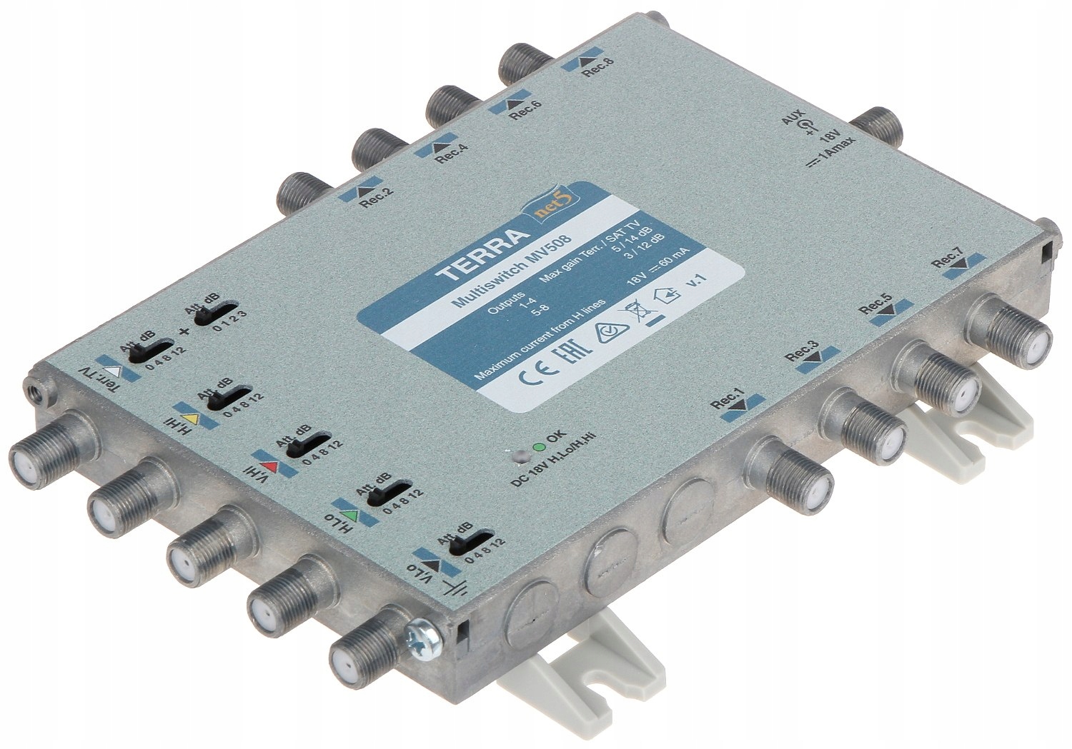 MULTISWITCH MV-508 5 WEJŚĆ/8 WYJŚĆ TERRA