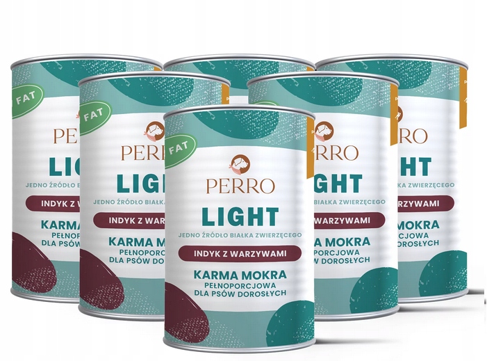 Perro Light Karma mokra Indyk z warzywami dla psów dorosłych 400g