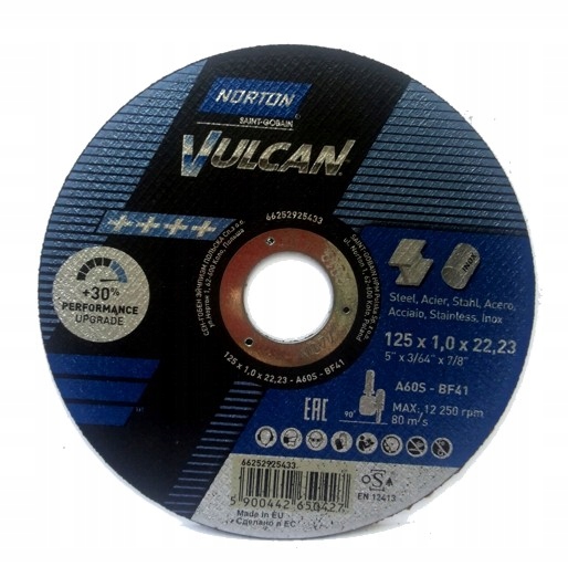 

Tarcza do metalu 125x1,0 Norton Vulcan