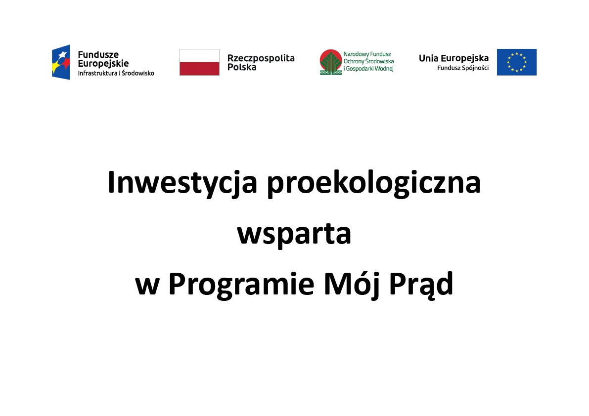 TABLICZKA INFORMACYJNA MÓJ PRĄD FOTOWOLTAIKA WYMÓG UV PCV A4 30x21cm