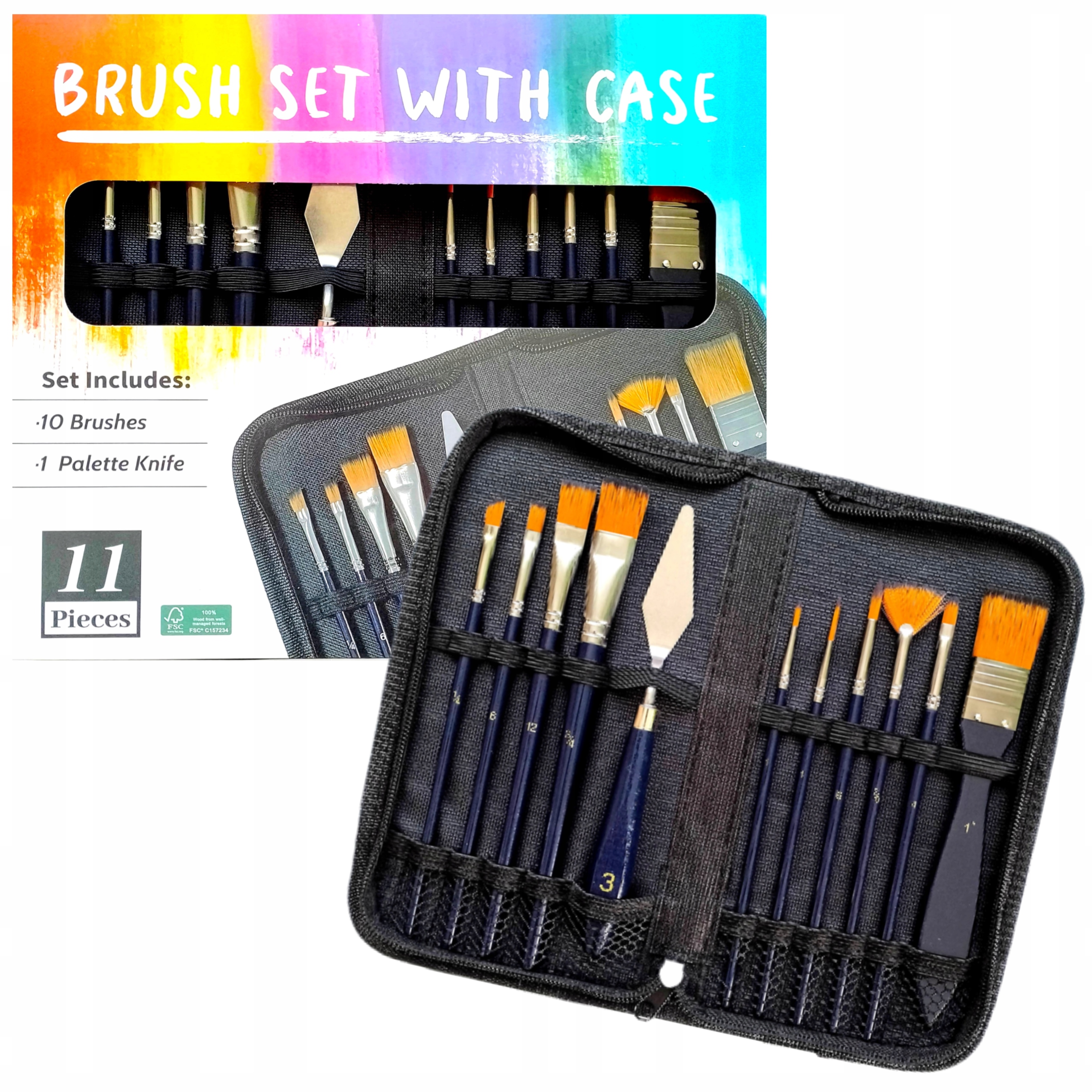 Кисти для рисования профессиональные художественные кисти набор 10шт шпатель