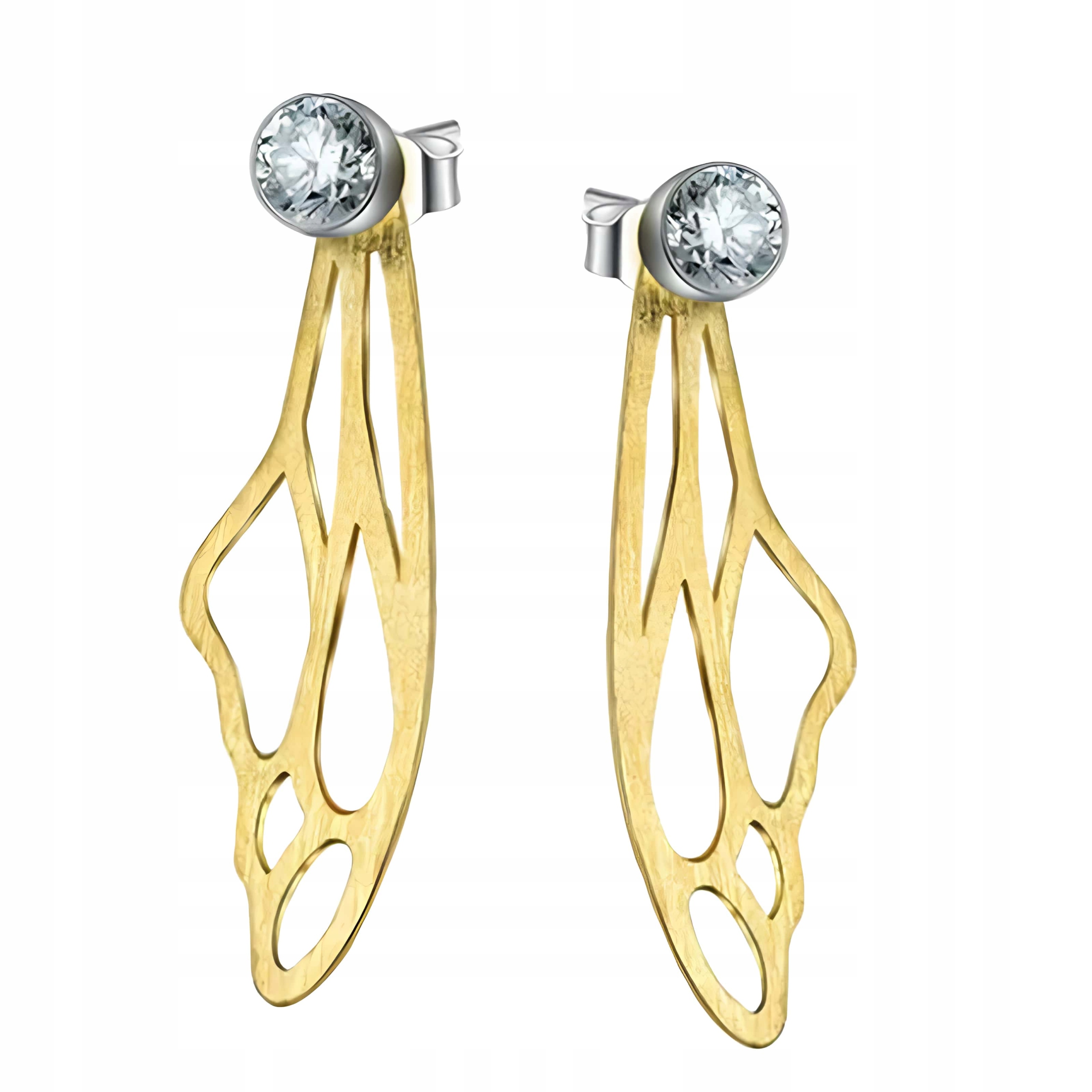 Náušnice Zlaté Náušnice Křídlo Vážky Pozlacené Stříbro 925 Náušnice Trusky