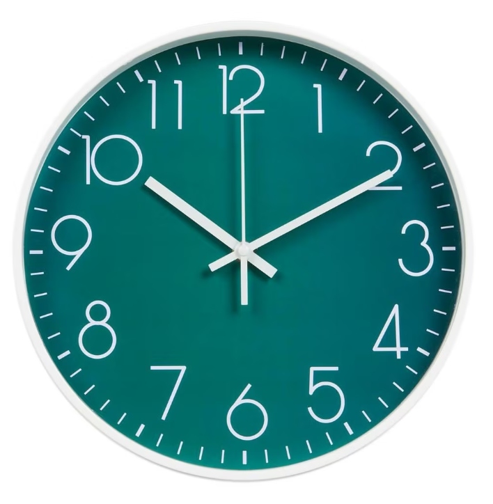 ZEGAR ŚCIENNY ZIELONY NA BATERIE CICHY ANALOGOWY CYFRY ARABSKIE