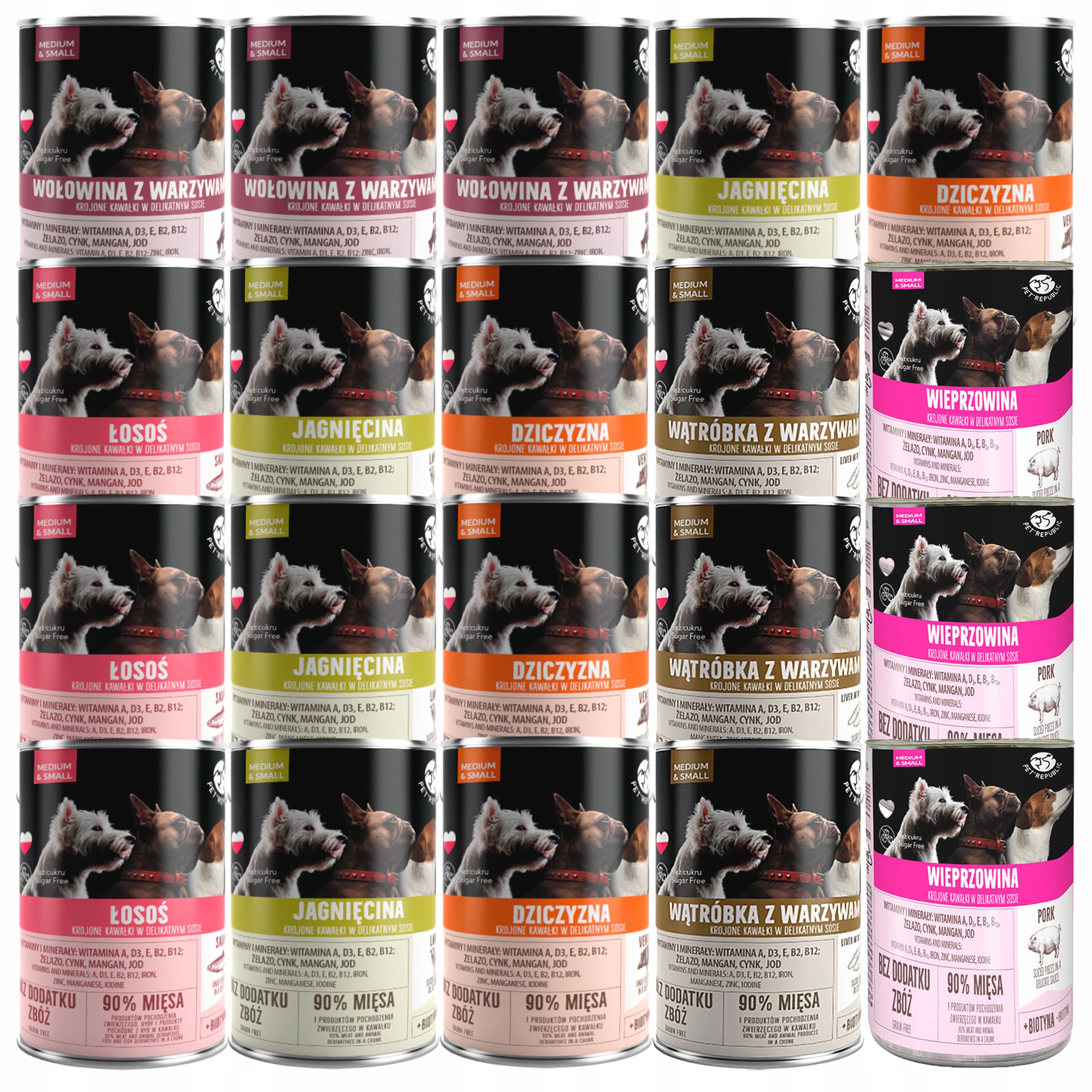 Pet Republic karma mokra dla psa mix smaków 20 x 400g