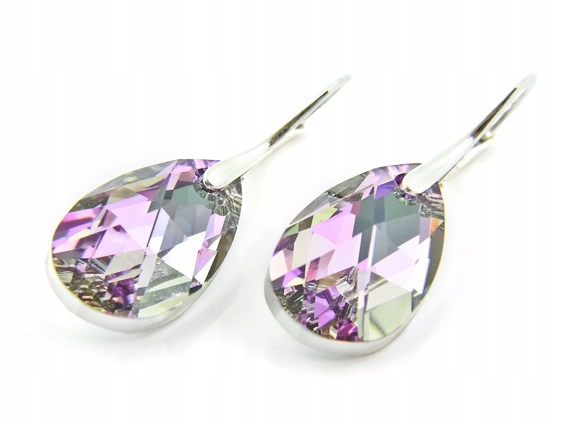 

Srebrne Kolczyki z kr. Swarovski Migdały 22mm VL