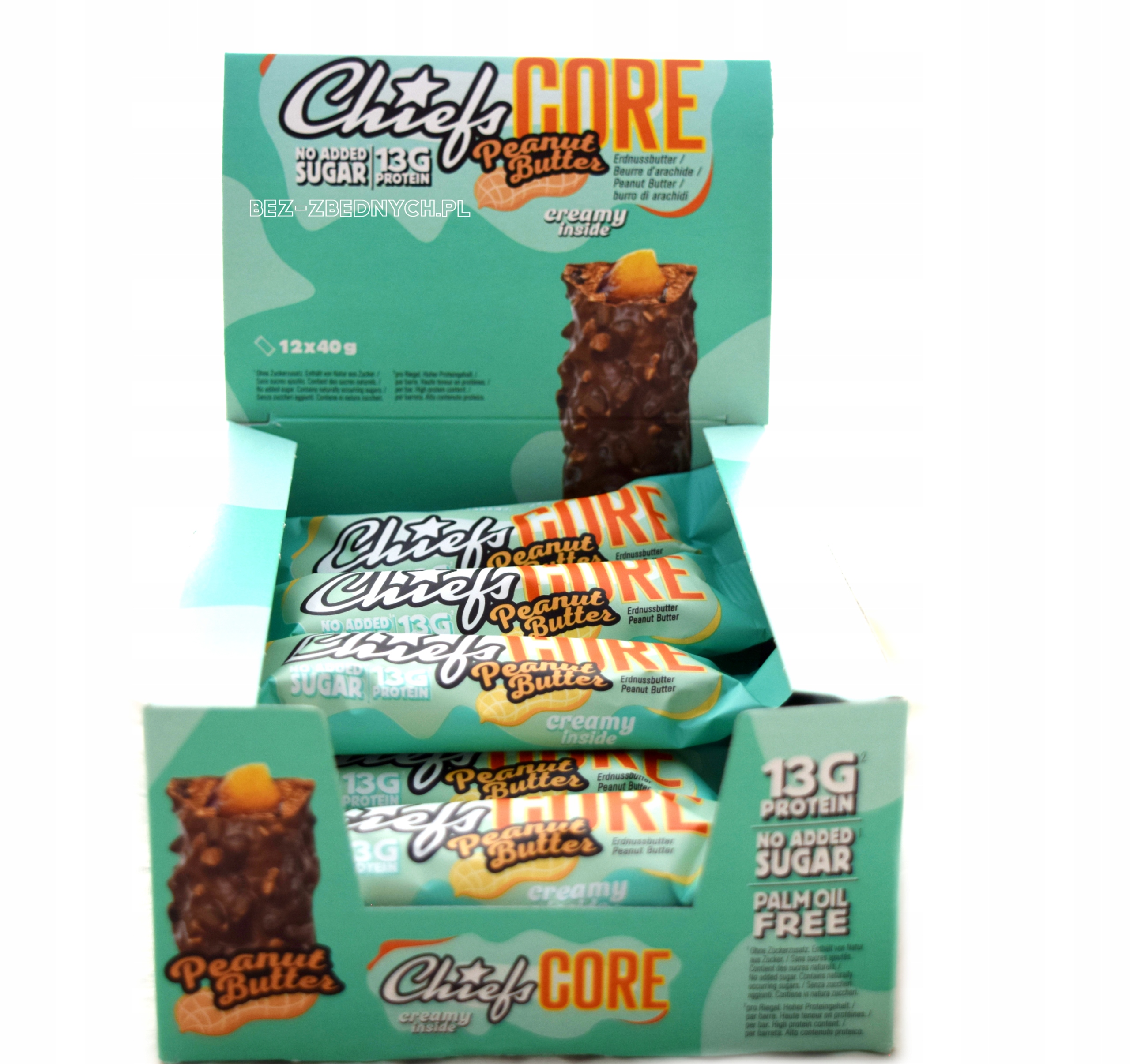 Chiefs Core Protein Peanut Butter Bar 40g Proteinová Tyčinka Palm Oil Zdarma