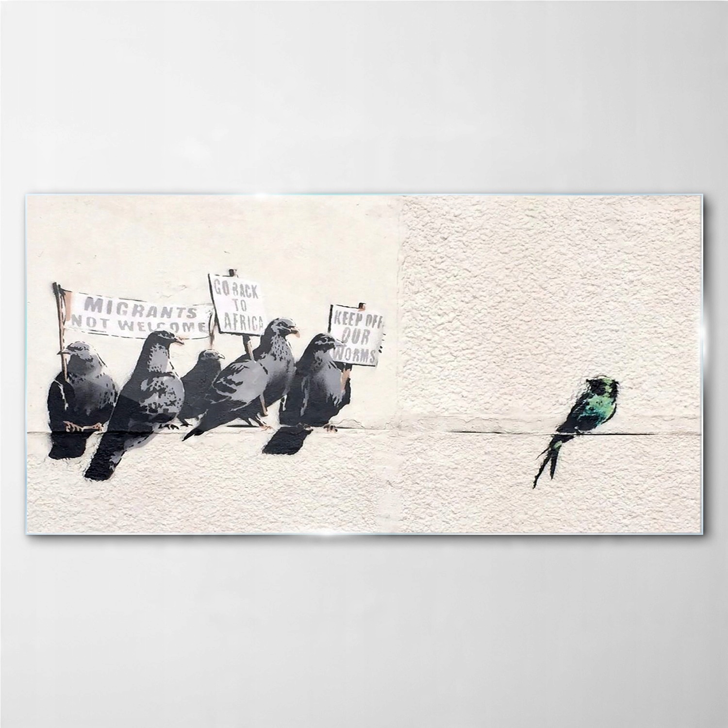 

Obraz do salonu Protestujące ptaki Banksy 140x70