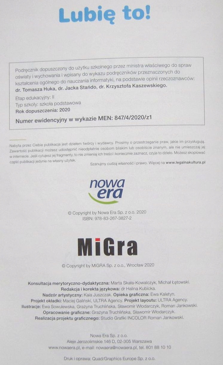 LUBIĘ TO! 7 INFORMATYKA PODRĘCZNIK 2020 NOWA ERA Wydawnictwo Nowa Era
