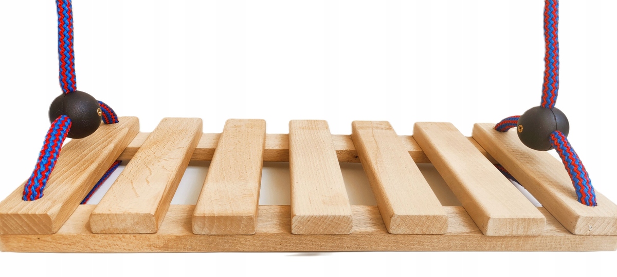 HUŚTAWKA DESKA drewniana naturalna z linami dla dzieci i dorosłych ECO Szerokość siedziska 17 cm