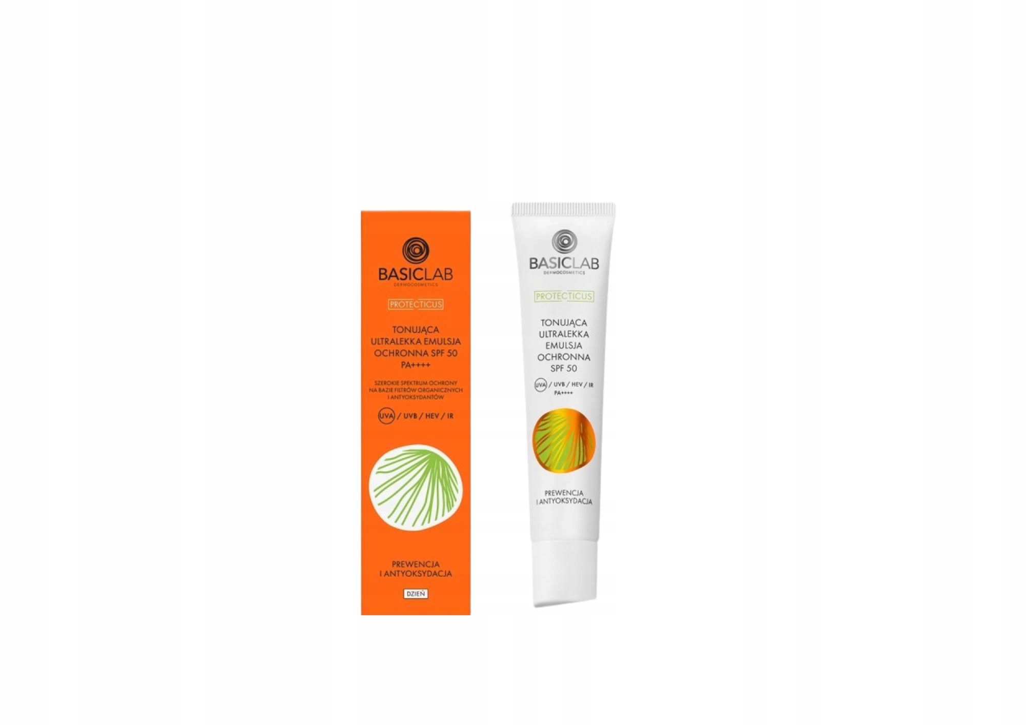 BasicLab, tonująca ultralekka emulsja ochronna SPF50, 40 ml