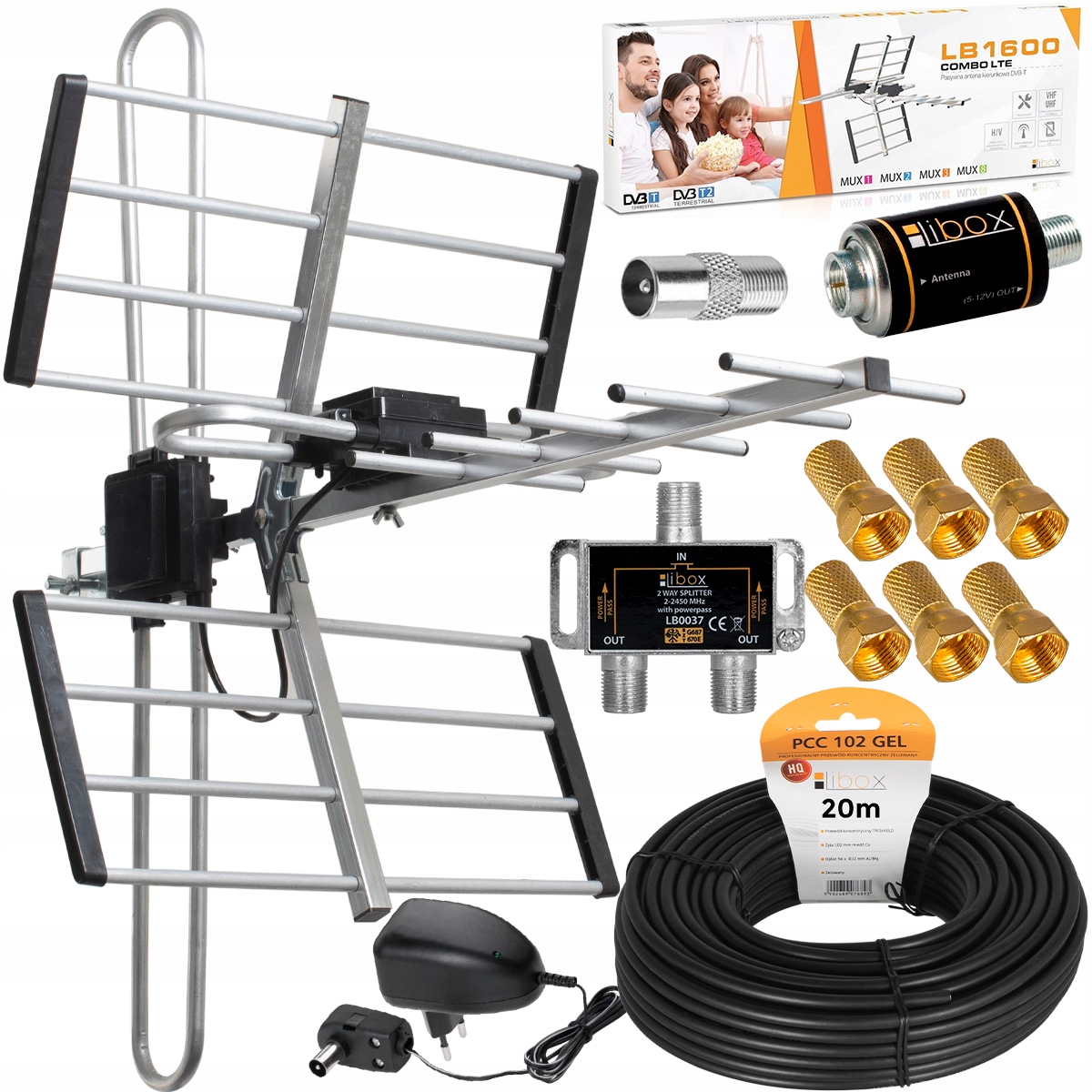 

Zestaw 2TV Antena DVB-T2 Kierunkowa Combo MUX8 4K