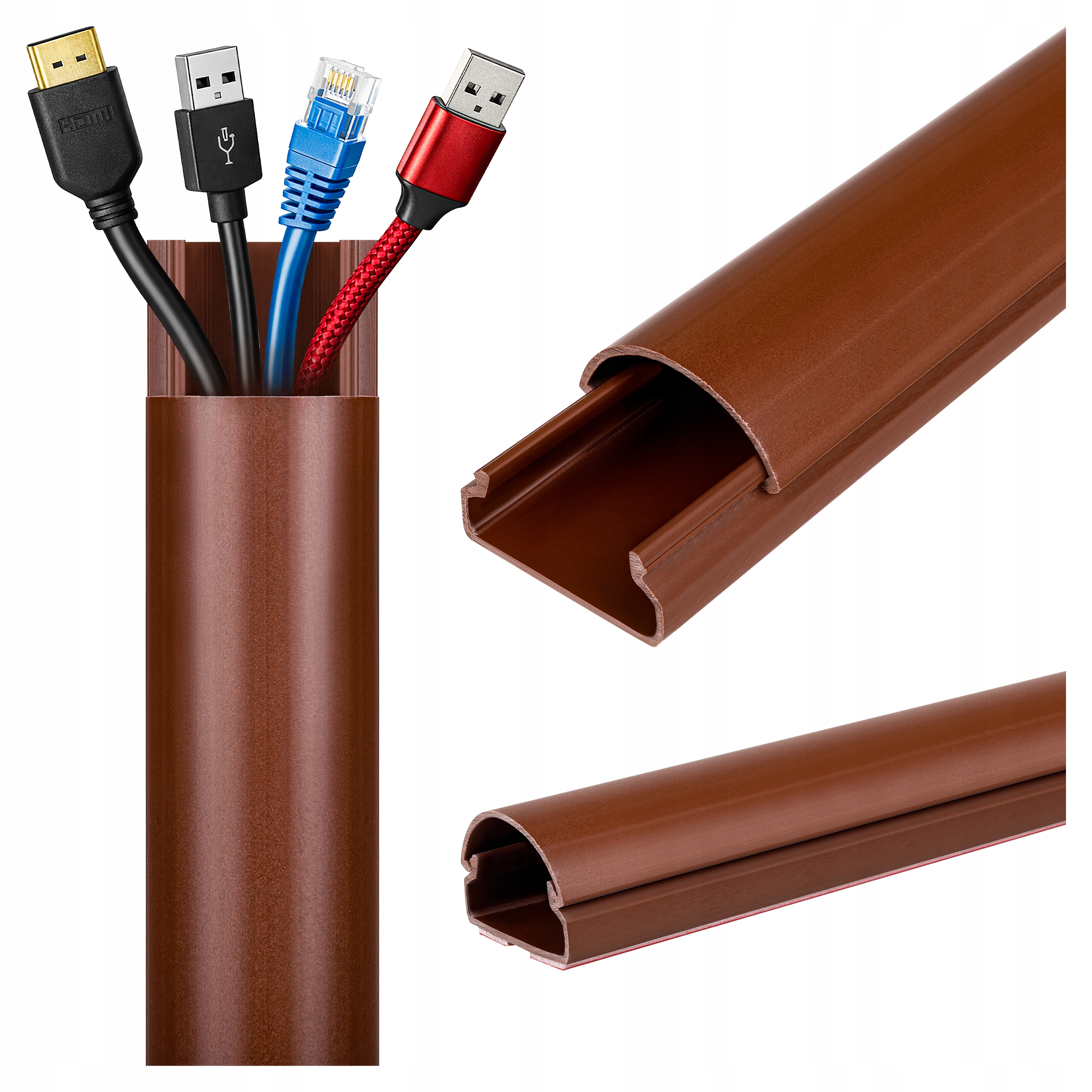 Maskownica kabli RTV 100cm samoprzylepna PCV brązowa 100 cm