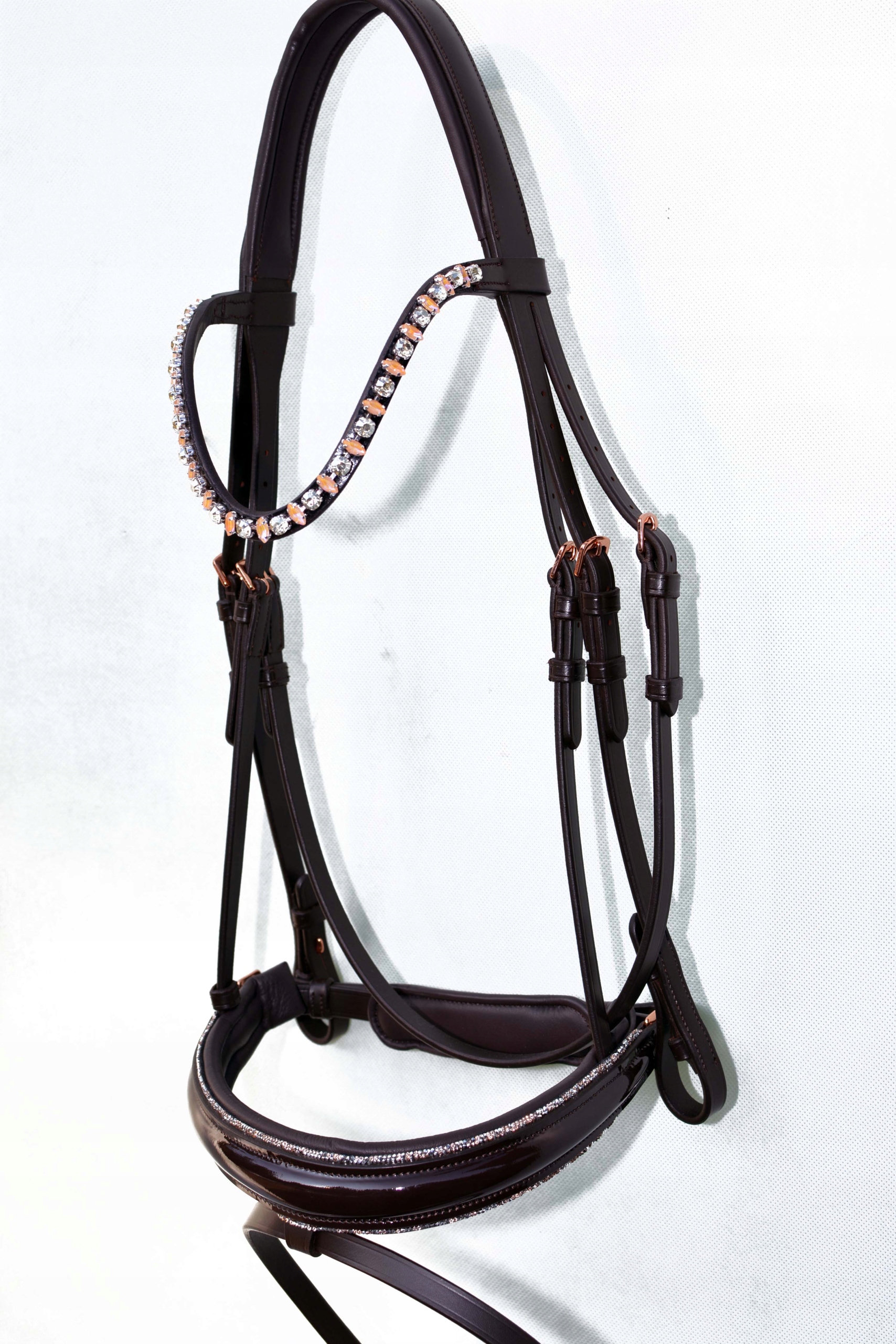 Ogłowie Anatomiczne Profilowane Skórzane Premium Roz. Full