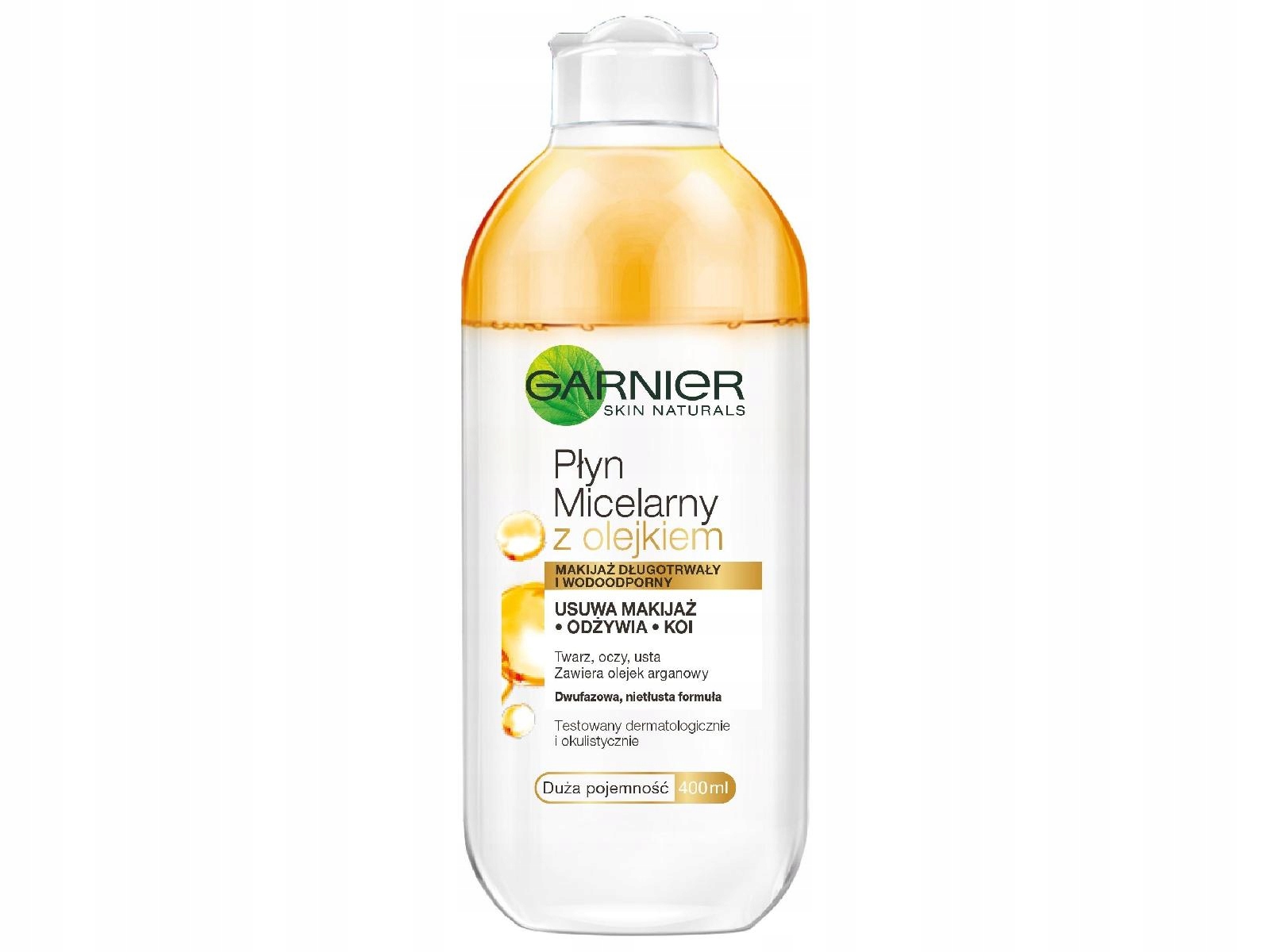 2x Garnier Skin Naturals Micelární voda s arganovým olejem, dvoufázová, 3x400