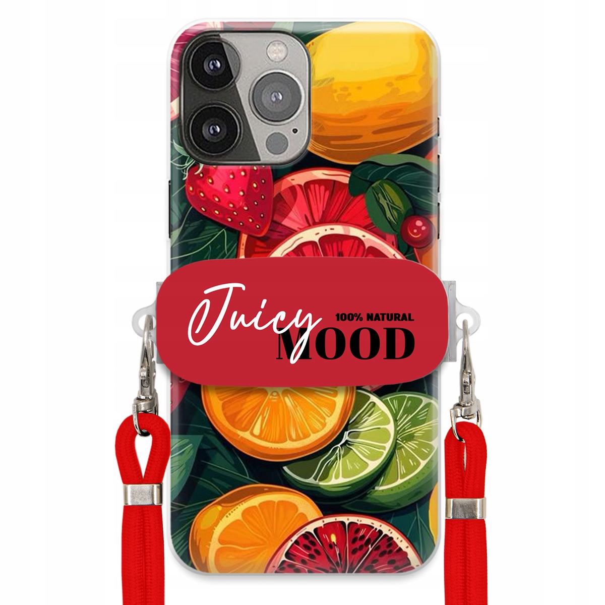 Puzdro pre iPHONE 13 Pro Max Červené vodítko držiak Fruit Ovocie Juice Mood