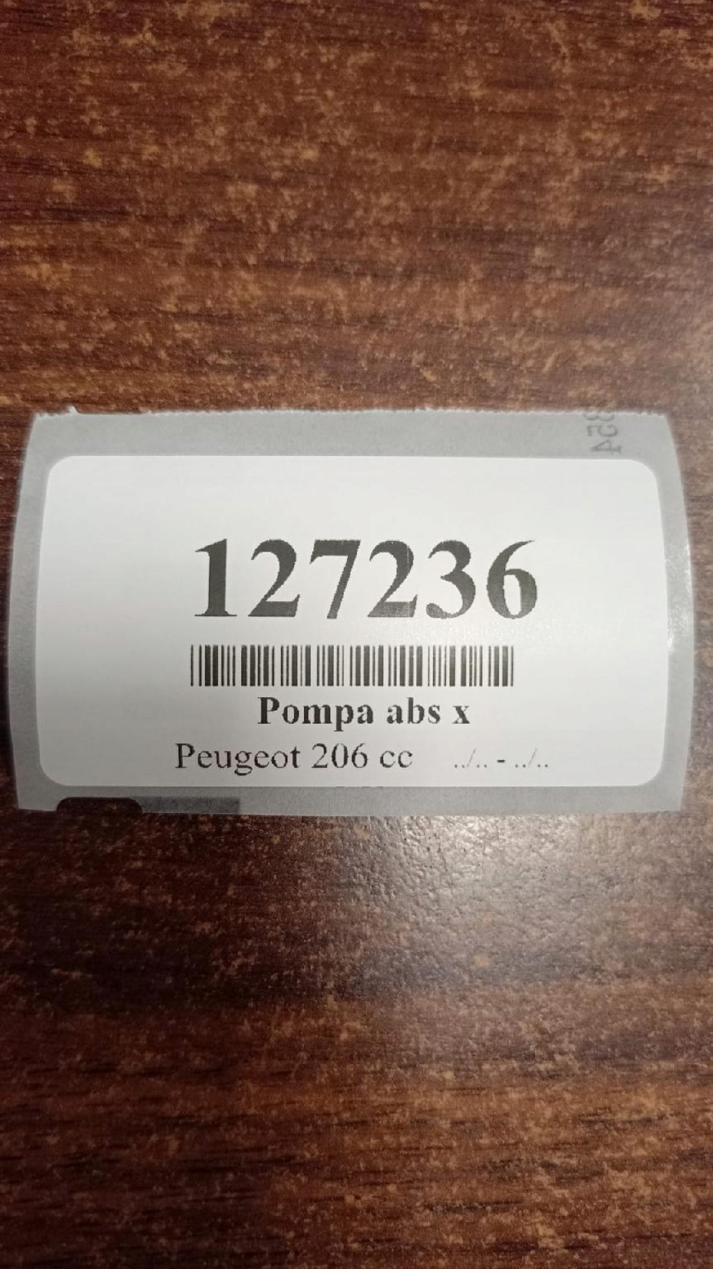 PEUGEOT 206 CC Pompa ABS 9659137080