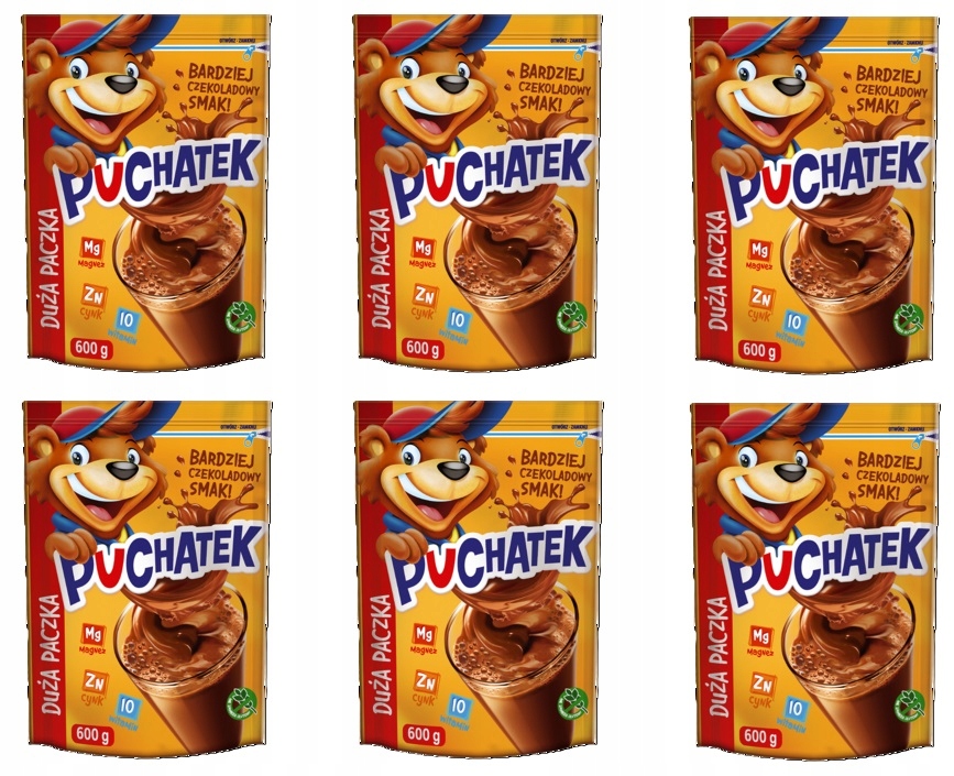 Levně 6 x 600 g Puchatek Kakaový nápoj s vitamíny Karton