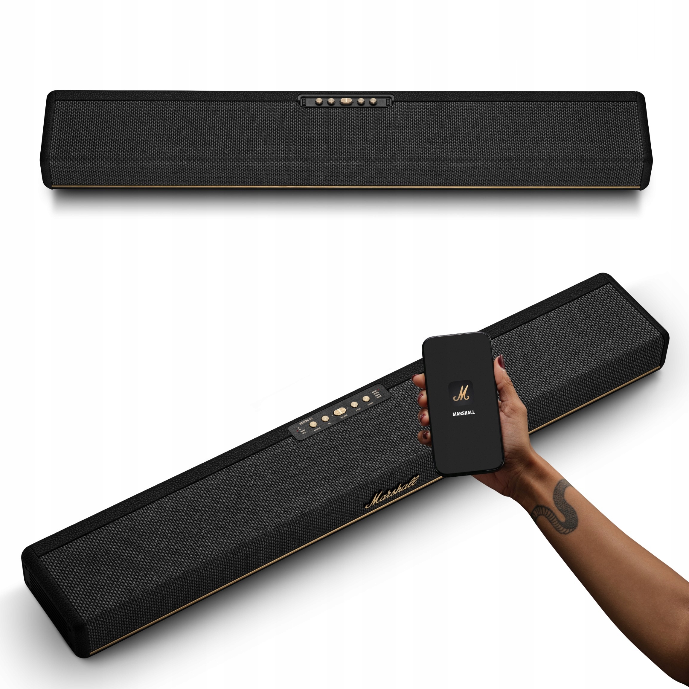 Marshall Soundbar Heston 60 Czarny Dolby Atmos Bluetooth eARC Aplikacja