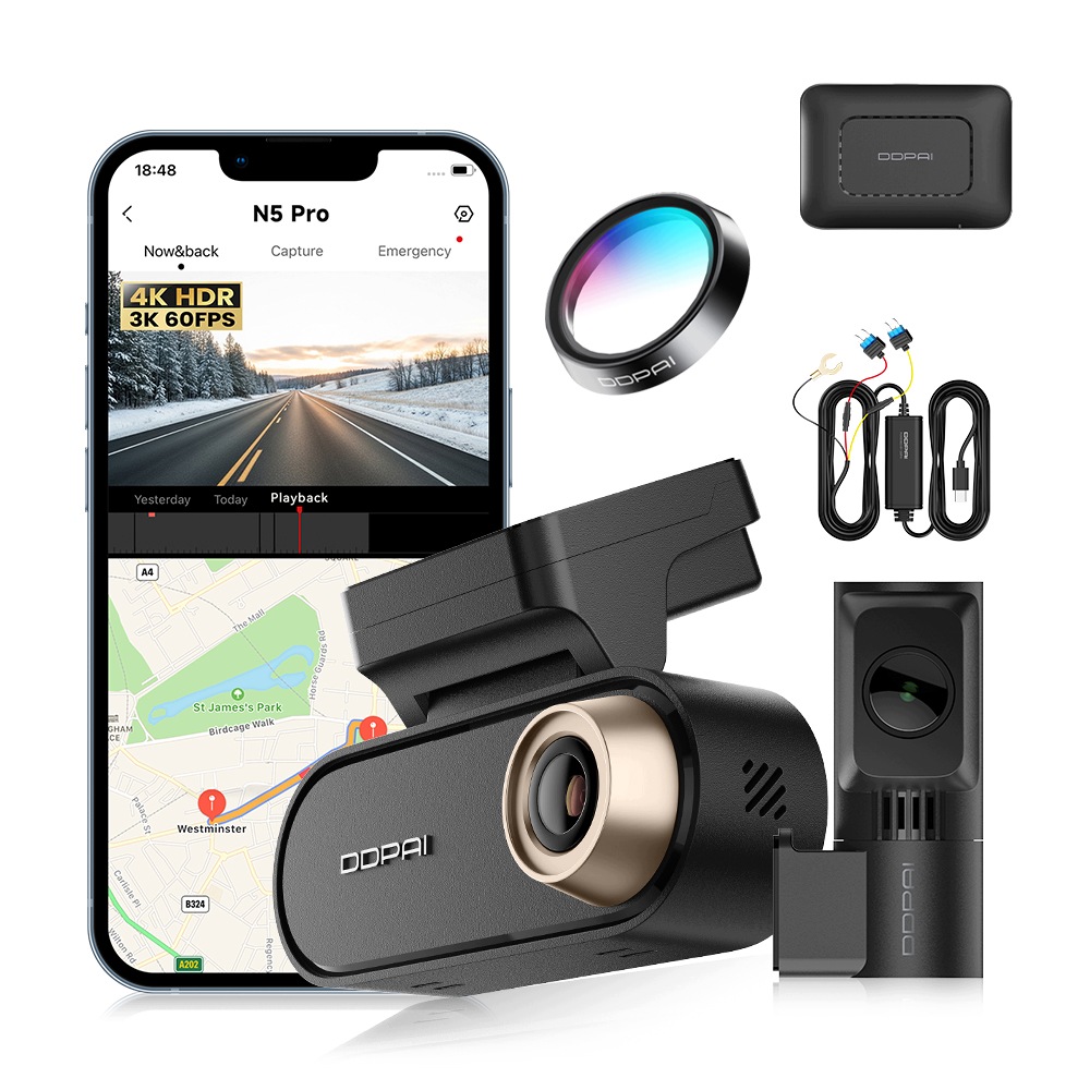 Videorekordér Ddpai N5 Pro Automobilová 4K Hdr Zadní Modul 4G