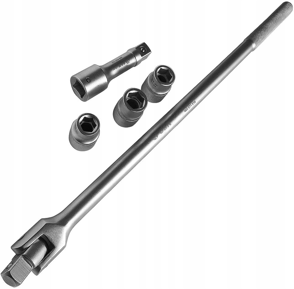 Gombík 3/4" s kĺbom S&r 600 mm, sada kučov, nástrčné nástavce Cr-V