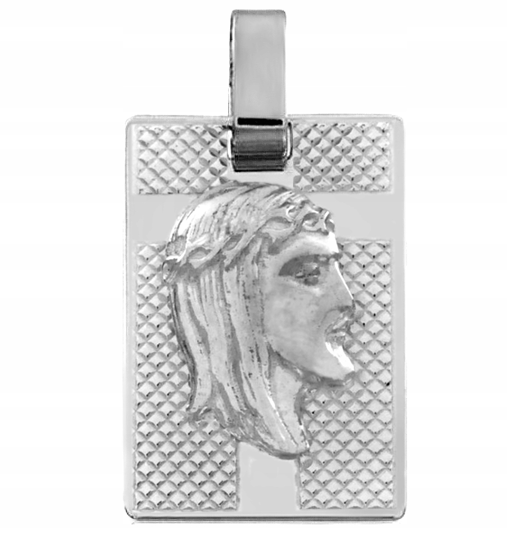 Stříbrný Vojenská Známka Medailon S Ježíšovou Hlavou Ryzost 925 Gravírování Bonus!