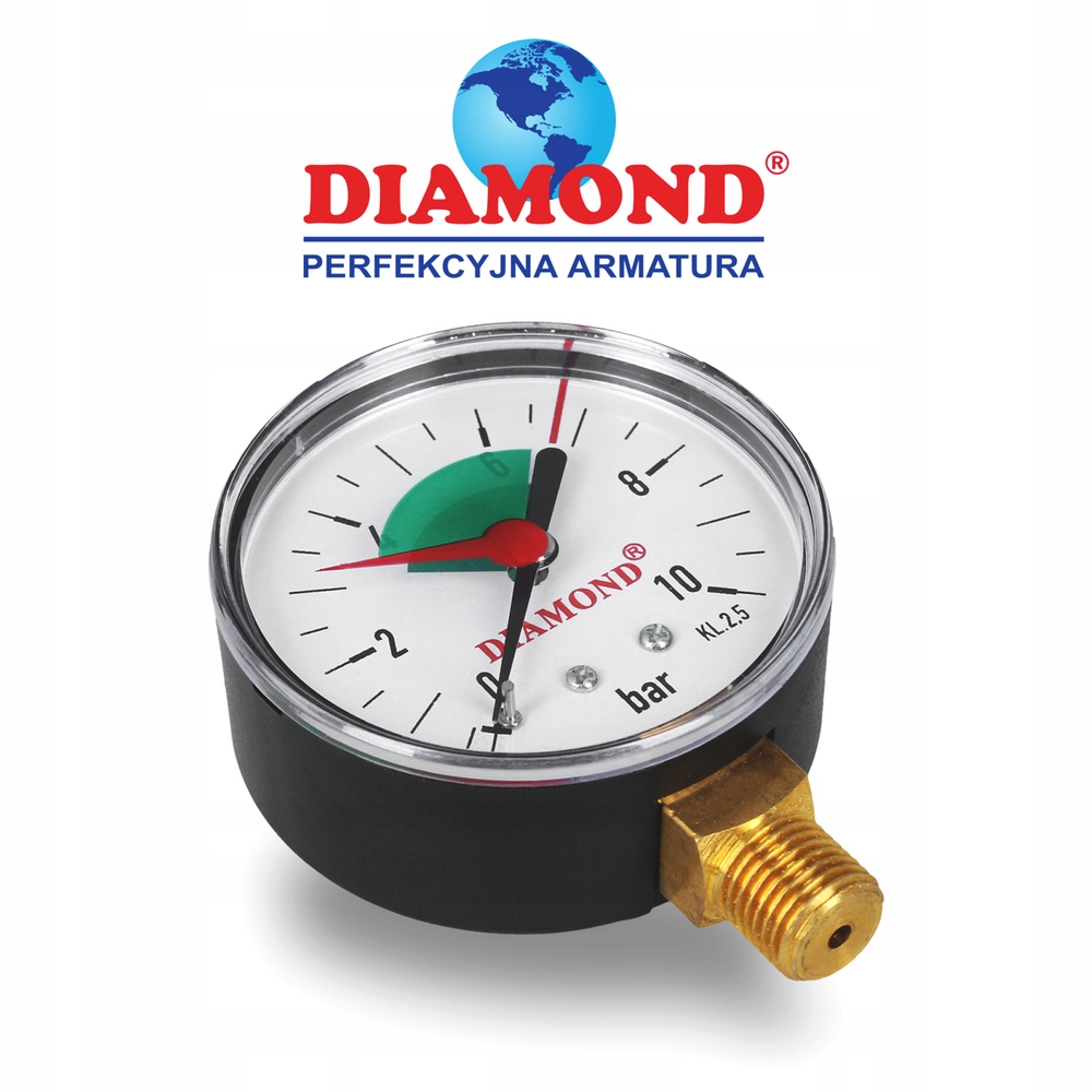 MANOMETR 1/4 0-10 Bar Wody RADIALNY TARCZOWY Ciśnieniomierz PIONOWY DOLNY EAN (GTIN) 5907547621581