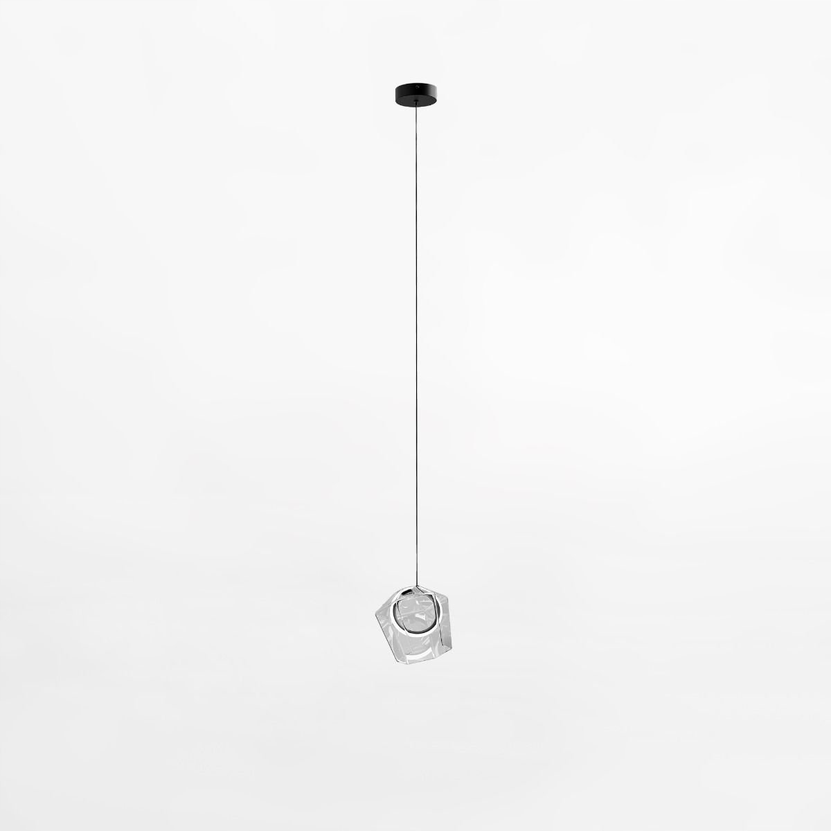 Závesná lampa čierna Led 6W Nastaviteľný záves 150 cm Priehľadná Zuma Line