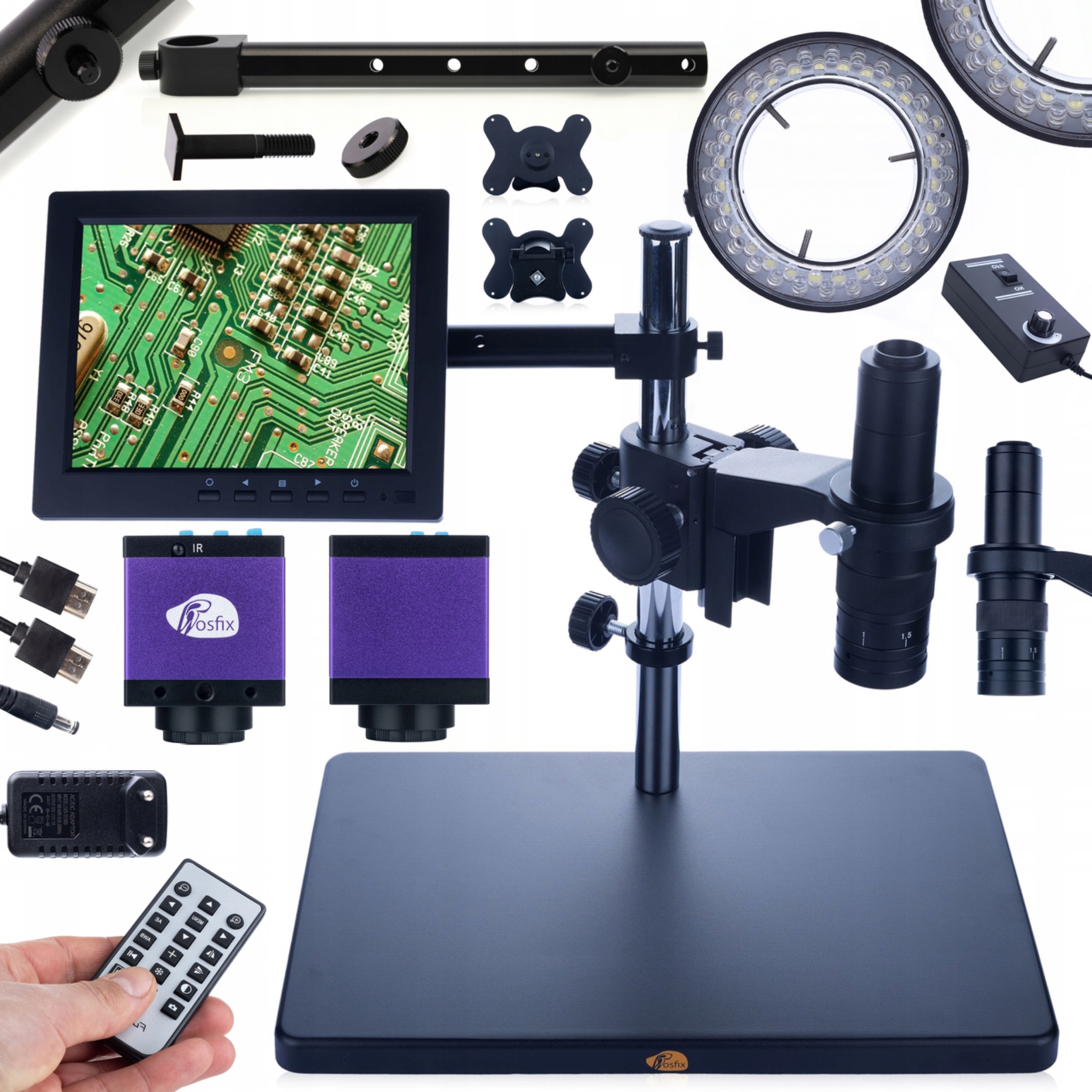 Digitální Mikroskop Pájení Klenotnictví Kamera Displej Držák Rosfix