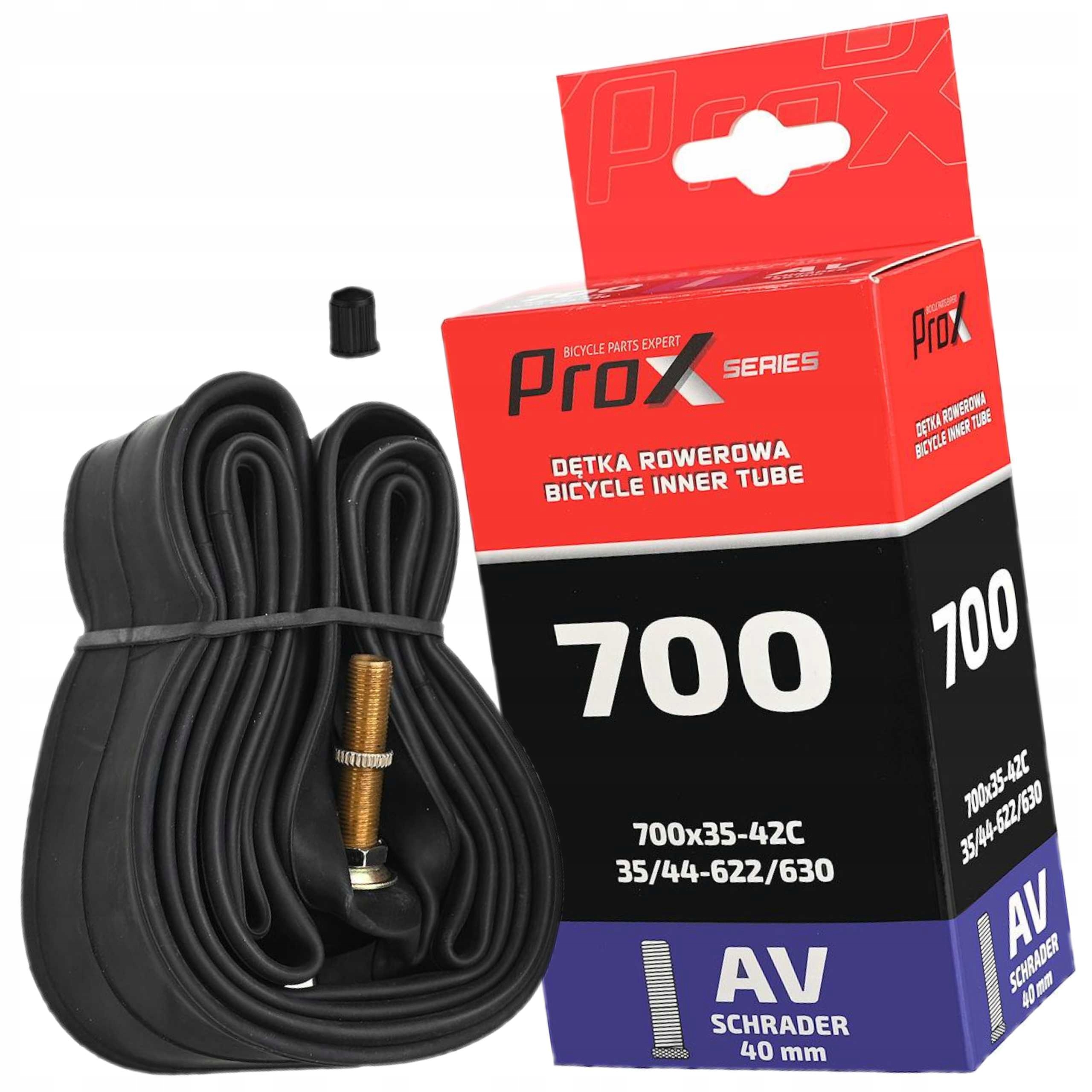Dętka Rowerowa 28 700x 35/38/40/42 Av Samochodowy 40mm Prox Pełny Gwint