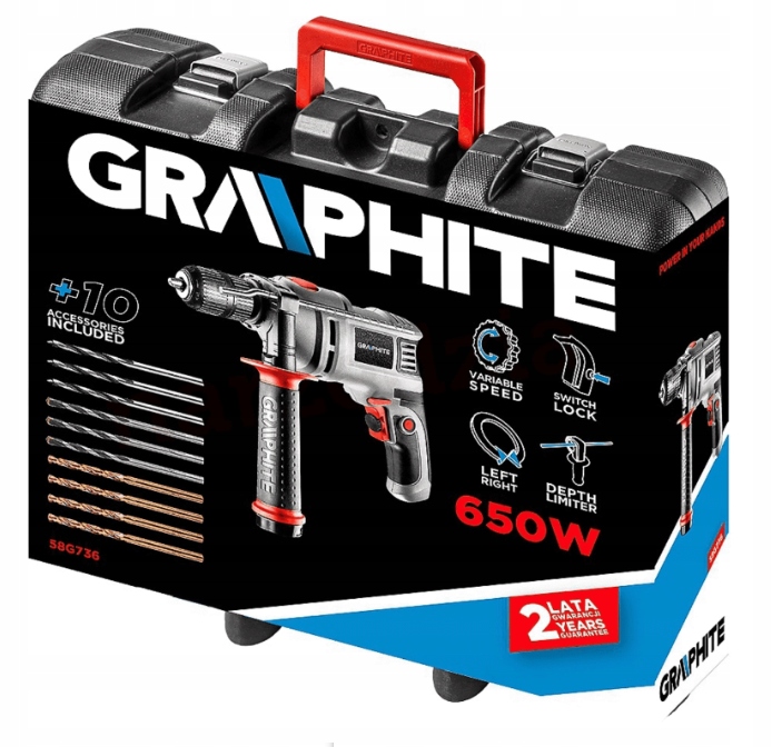 GRAPHITE 58G736 WIERTARKA UDAROWA SIECIOWA 650W Marka Graphite