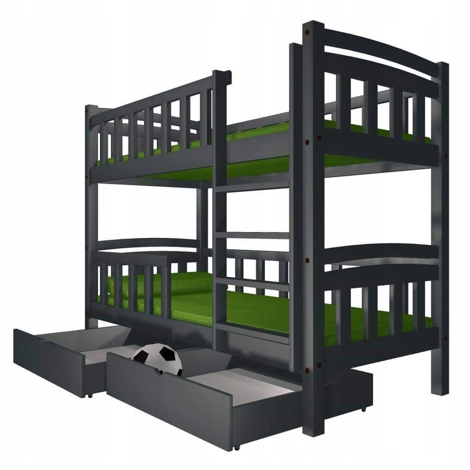Łóżko piętrowe Amelka grafit materace gratis