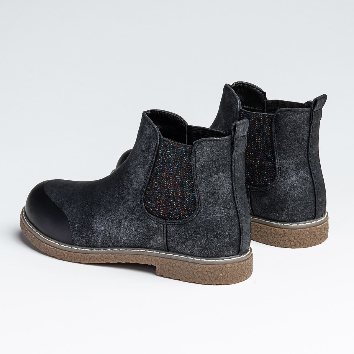 Botki ocieplane trzewiki modne wsuwane Wojtyłko Kolor czarny