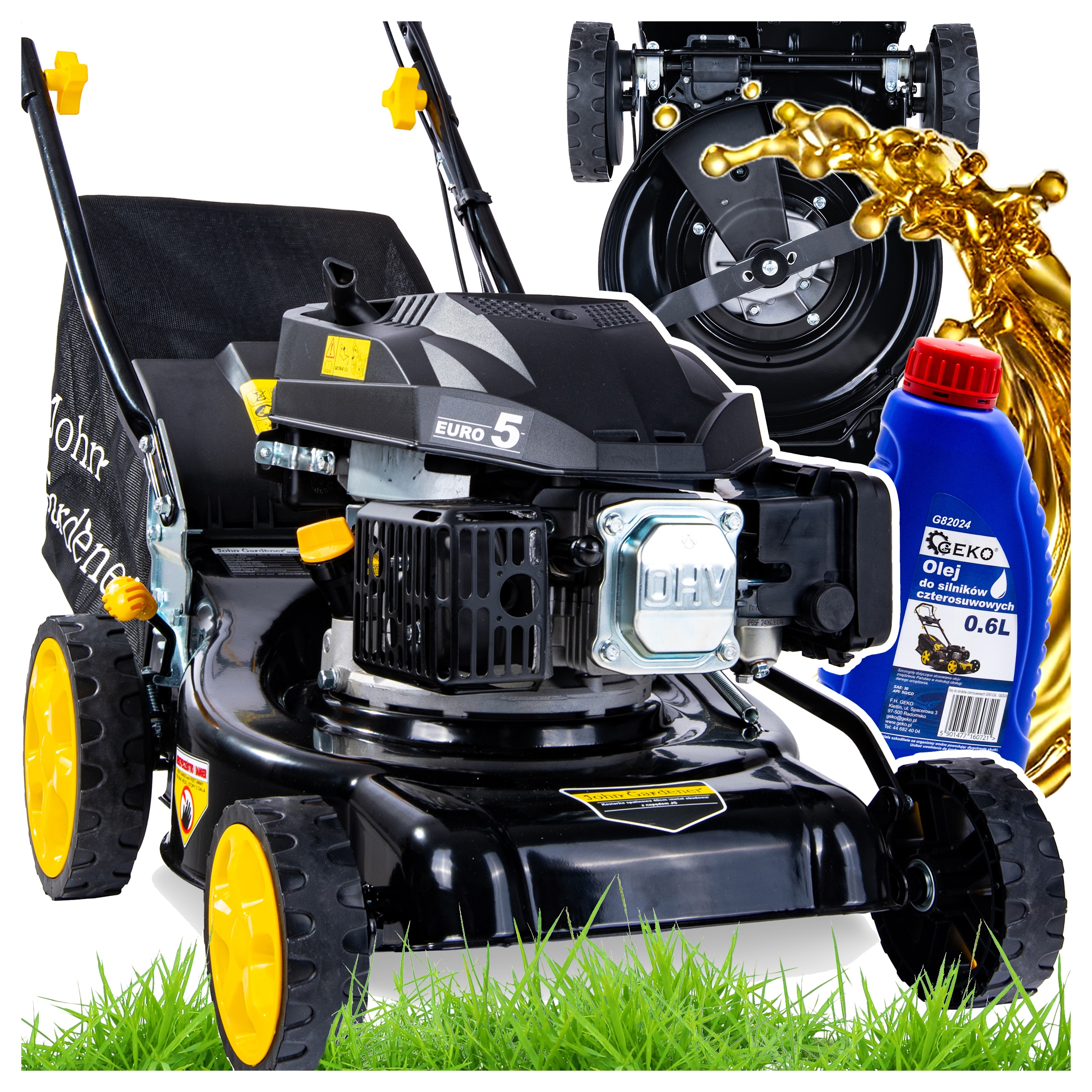 Kosiarka Spalinowa Z Napędem 40cm 139cm3 6KM Kosz 40L Olej 0,6L