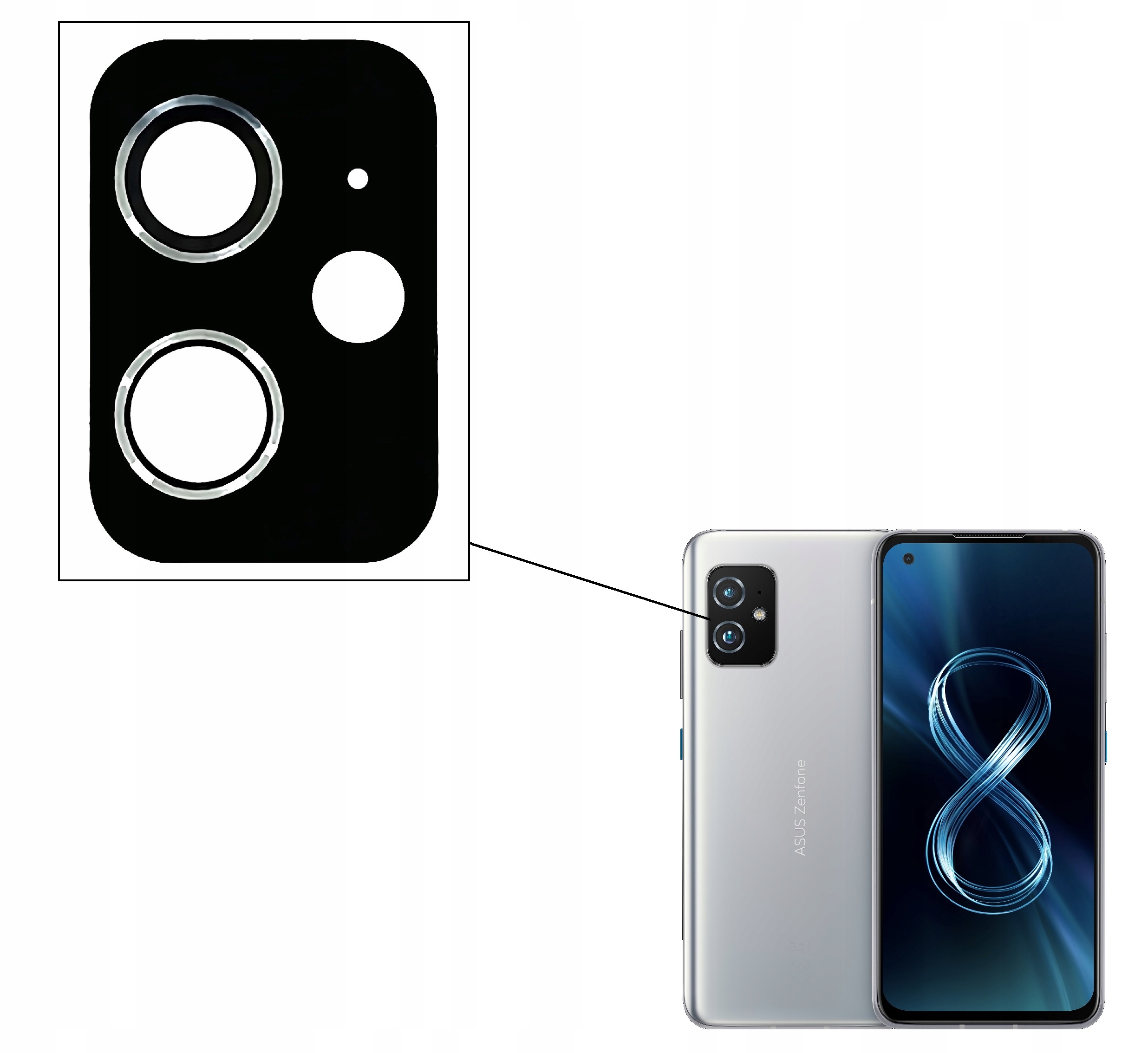 SZYBKA SZKŁO OSŁONA APARATU DO ASUS ZENFONE 8 Pasuje do marki Asus
