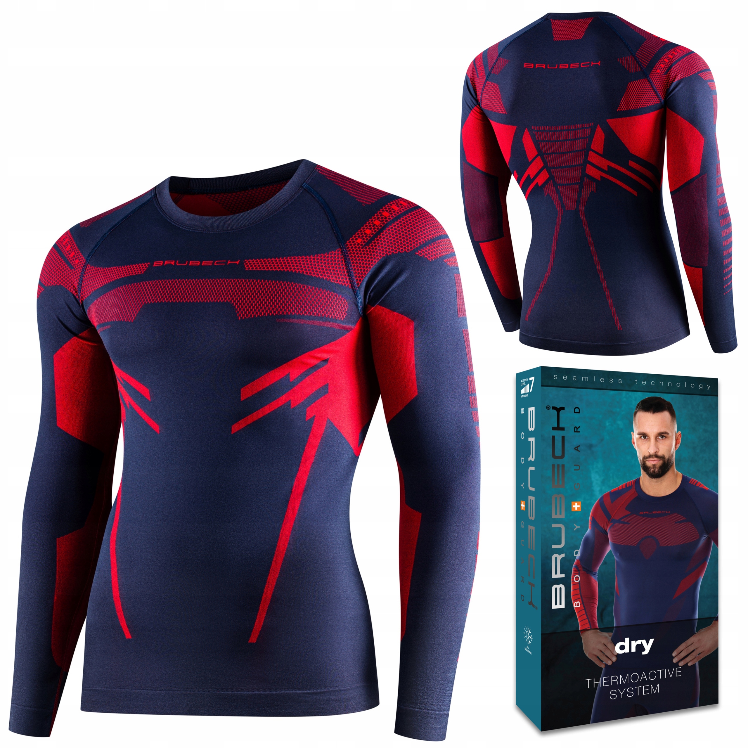 Pánské Termoaktivní tričko Brubeck Dry sportovní Dlouhý Rukáv XXL