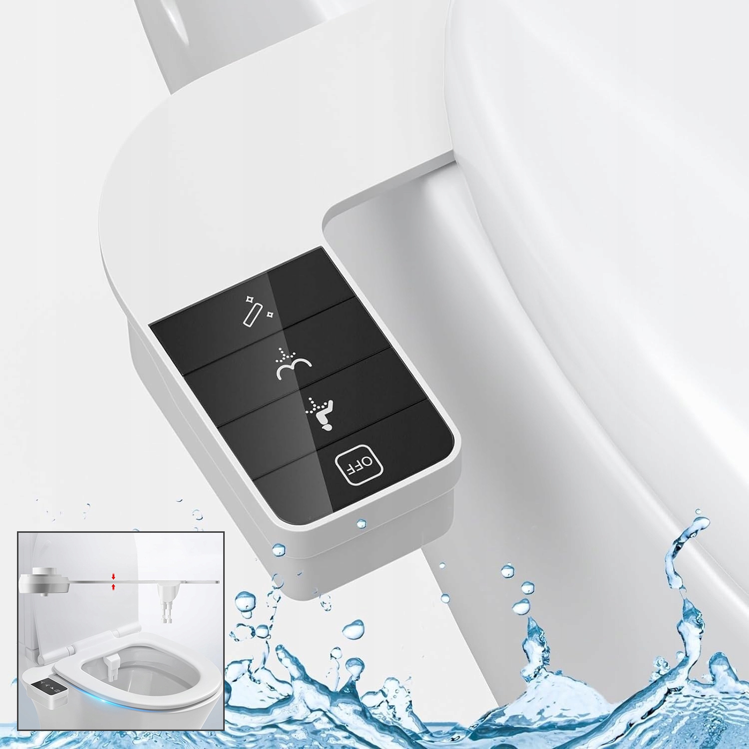 Bidetová Vložka Na Záchodovou Mísu, Sanitární Bidet Se 2 Tryskami, Nastavitelná