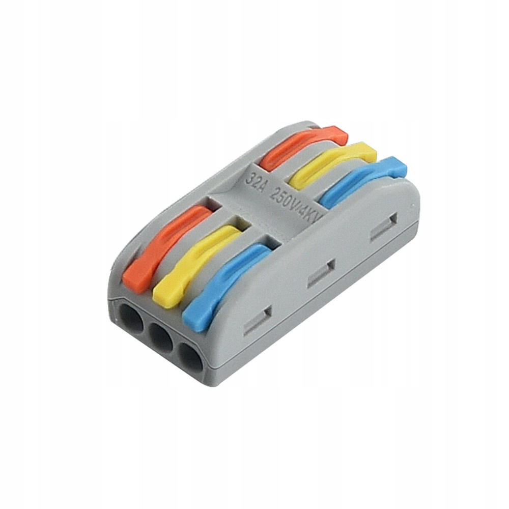 

Szybkozłączka elektryczna przelotowa 3x0,8-4mm3