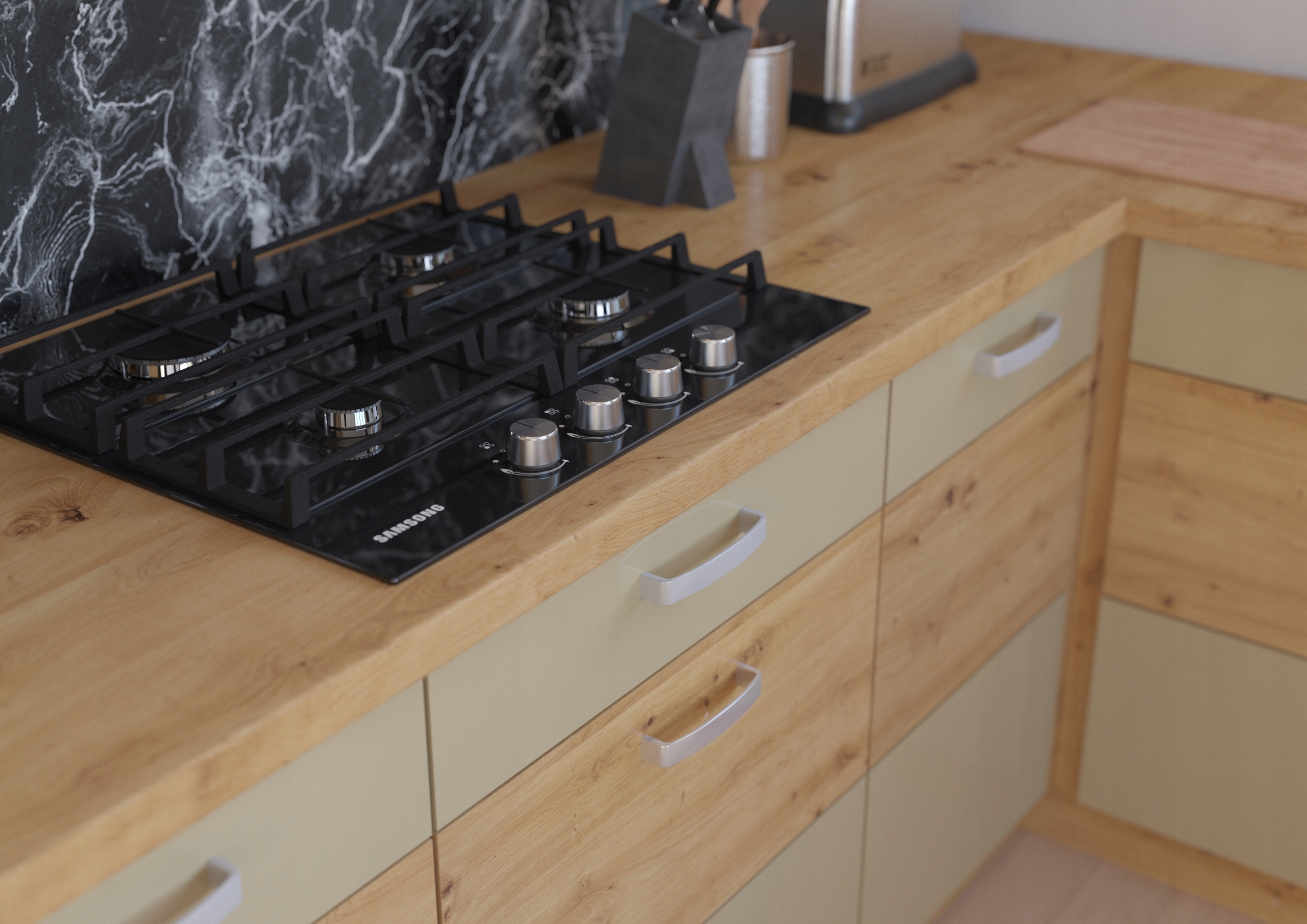 Meble kuchenne ARTI cappucino połysk, cichy domyk Marka sl