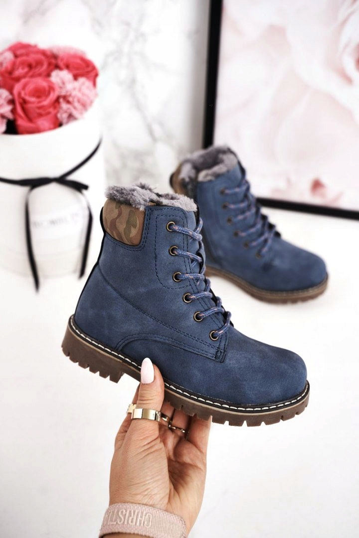 Kids Ciepłe Traperki Botki Suwak Niebieskie Moro r30 Kod producenta Traperki Botki Ocie Suwak Niebieskie