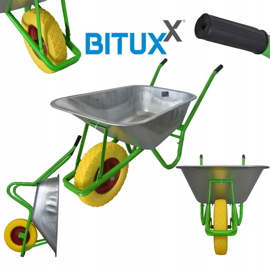 TACZKA OGRODOWA 100L KOŁO PU STALOWA FELGA BITUXX