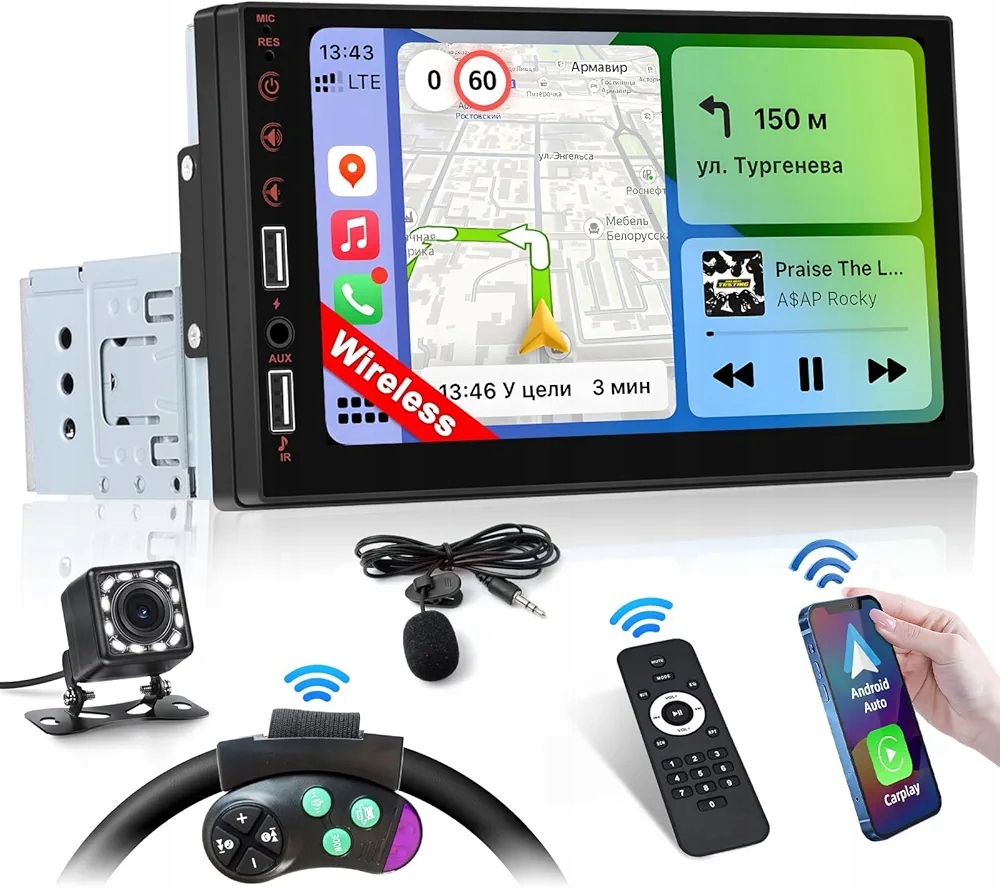 Rádio Carplay Android Auto, 7-palcový