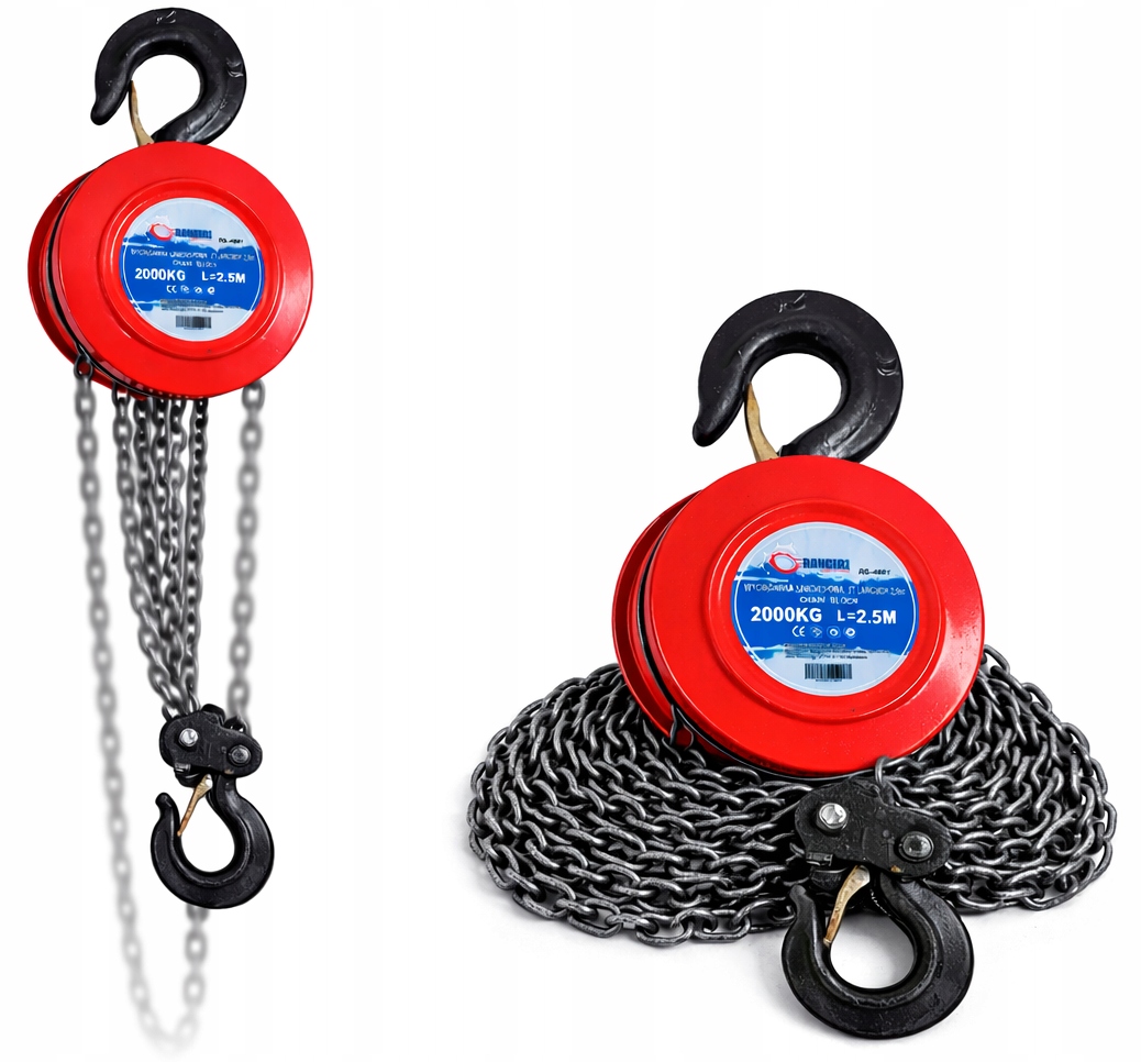 Řetězový naviják 2000 kg 2,5 m, robustní a spolehlivý