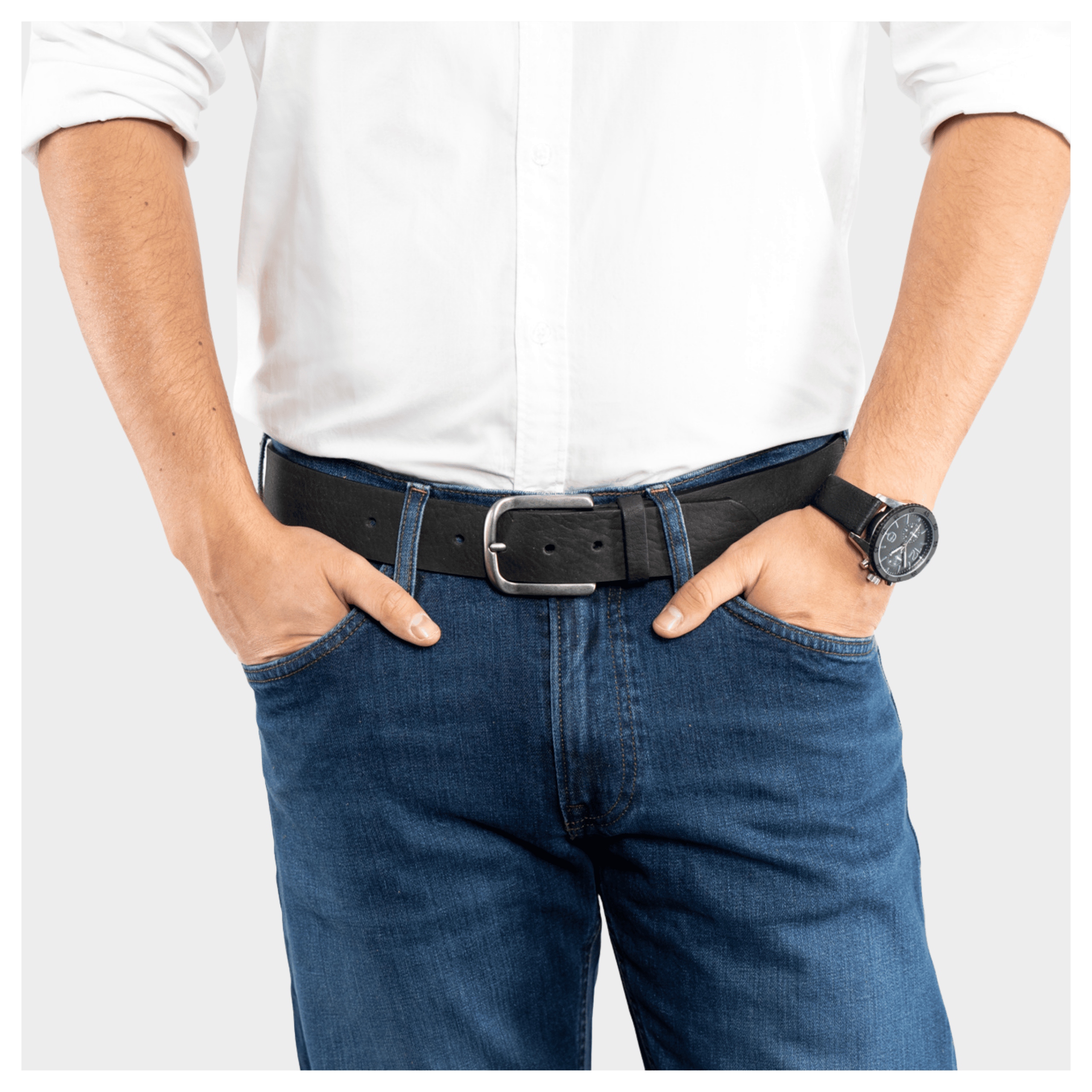 Pásek Pánský Tom Tailor Kožený Černý Klasický 40 mm V Pásu 95 CM