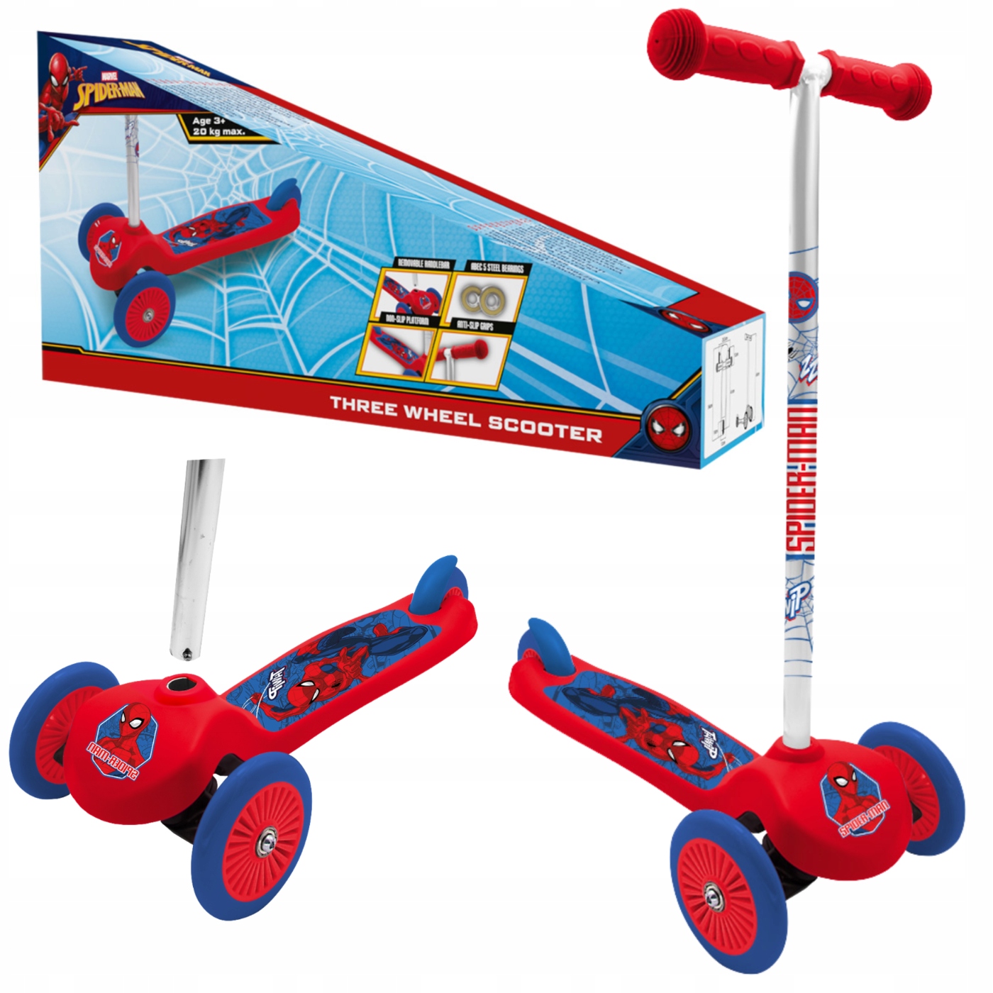 Hulajnoga 3-KOŁOWA Balansowa Spiderman dla dzieci
