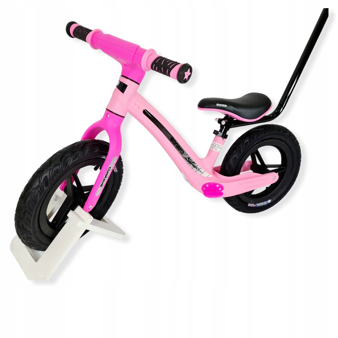 Rowerek biegowy BMT001 pompowane koła Kij Różowy